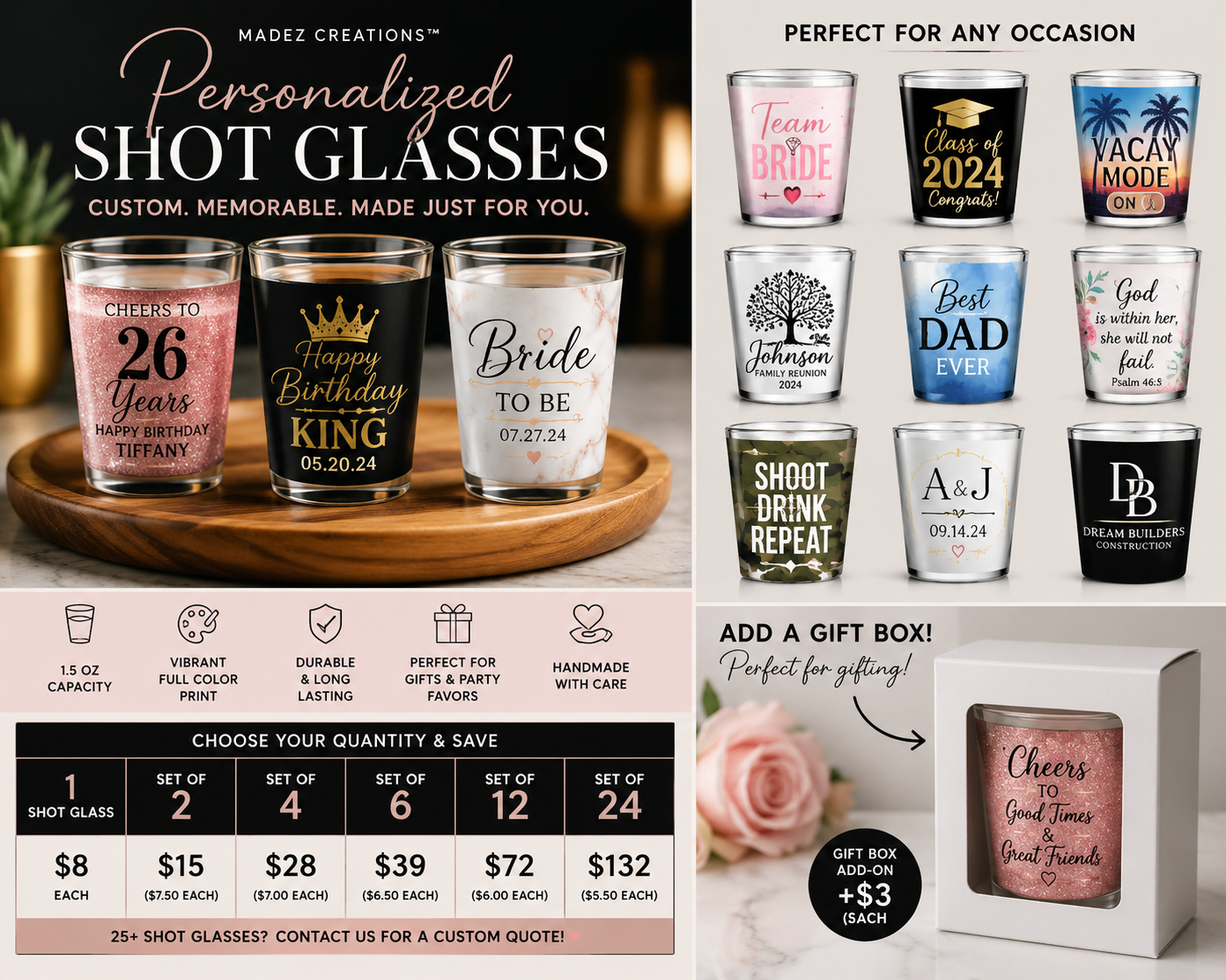 Personalized Sublimation Shot Glass