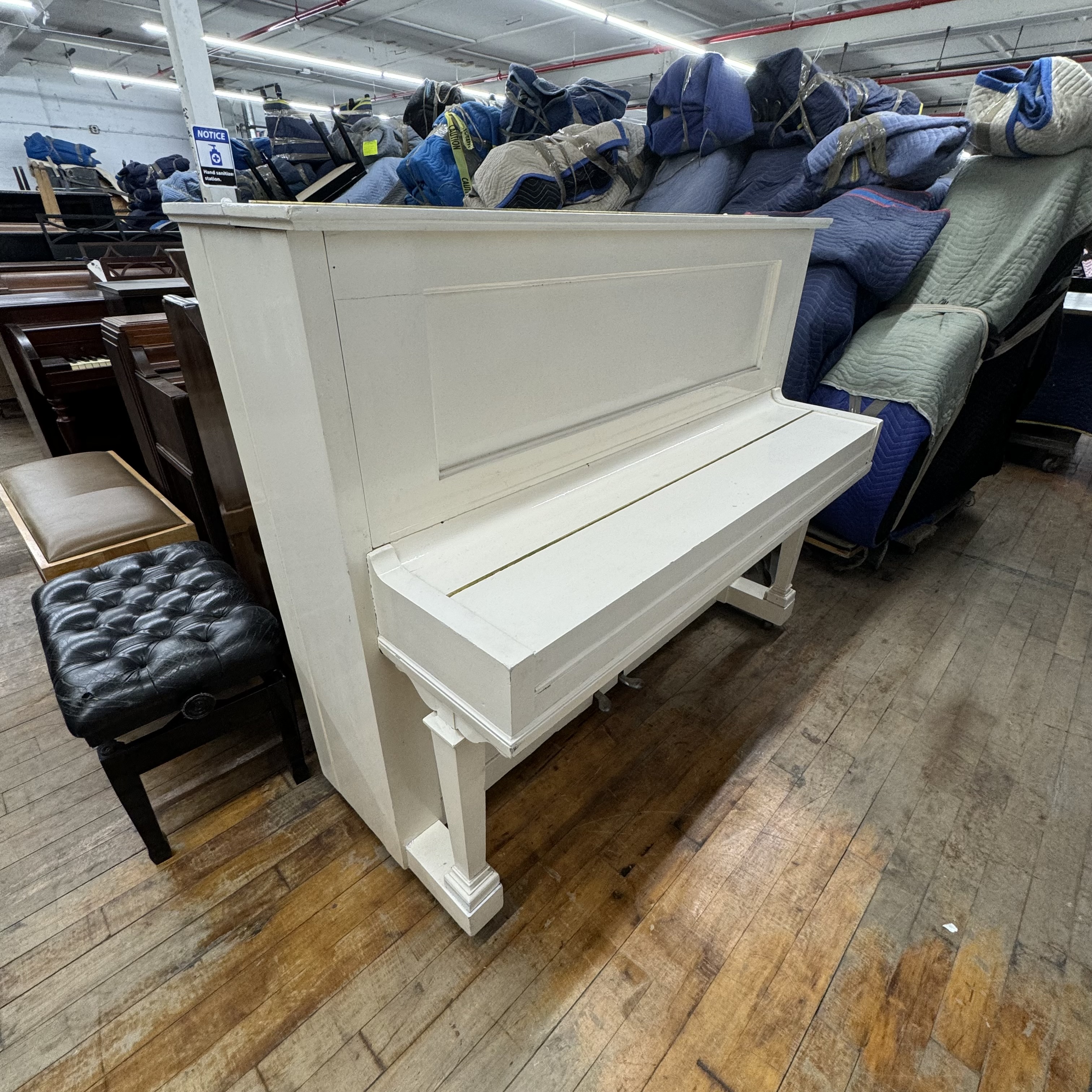 Steinway White Upright 