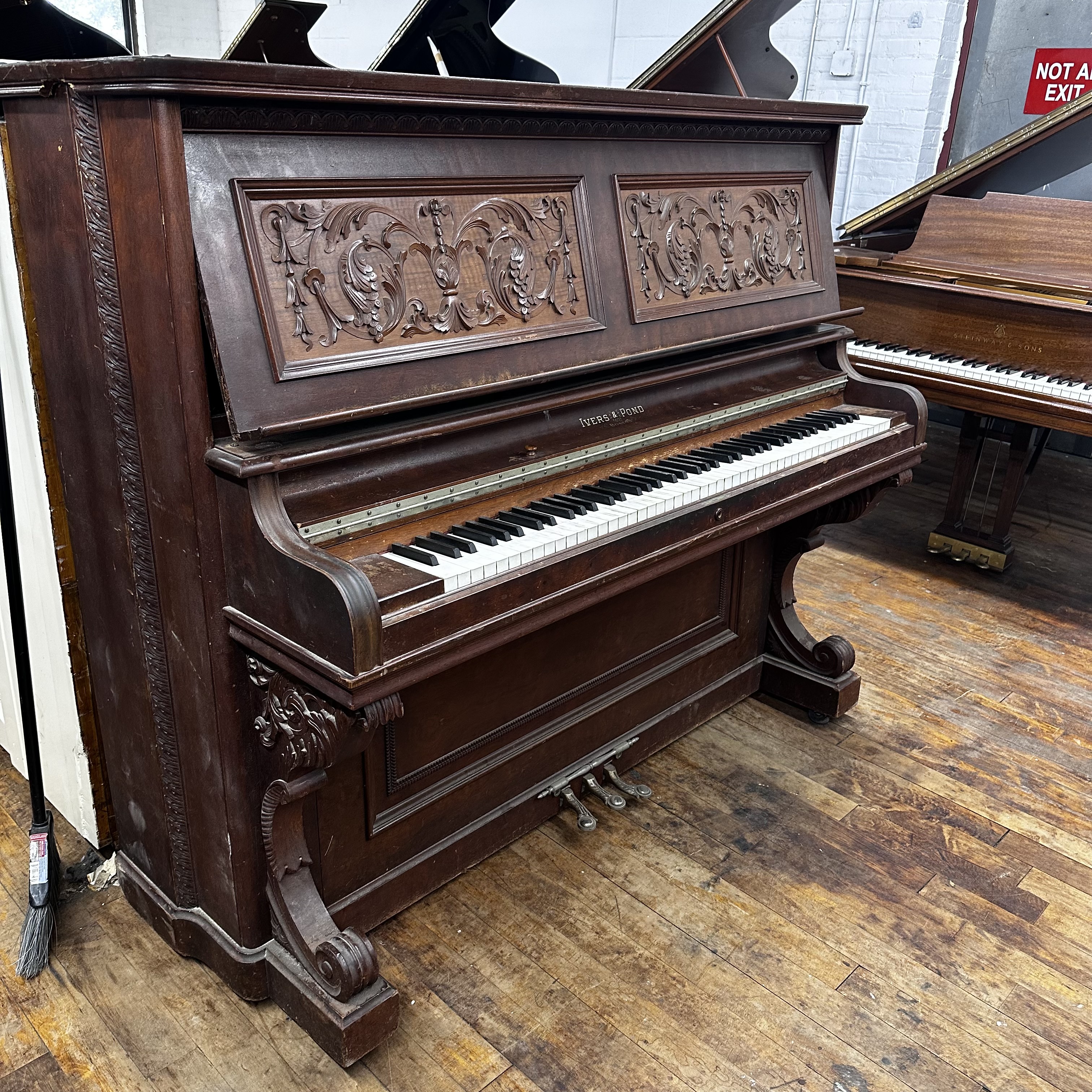 Antique Ivery Pond Upright Piano