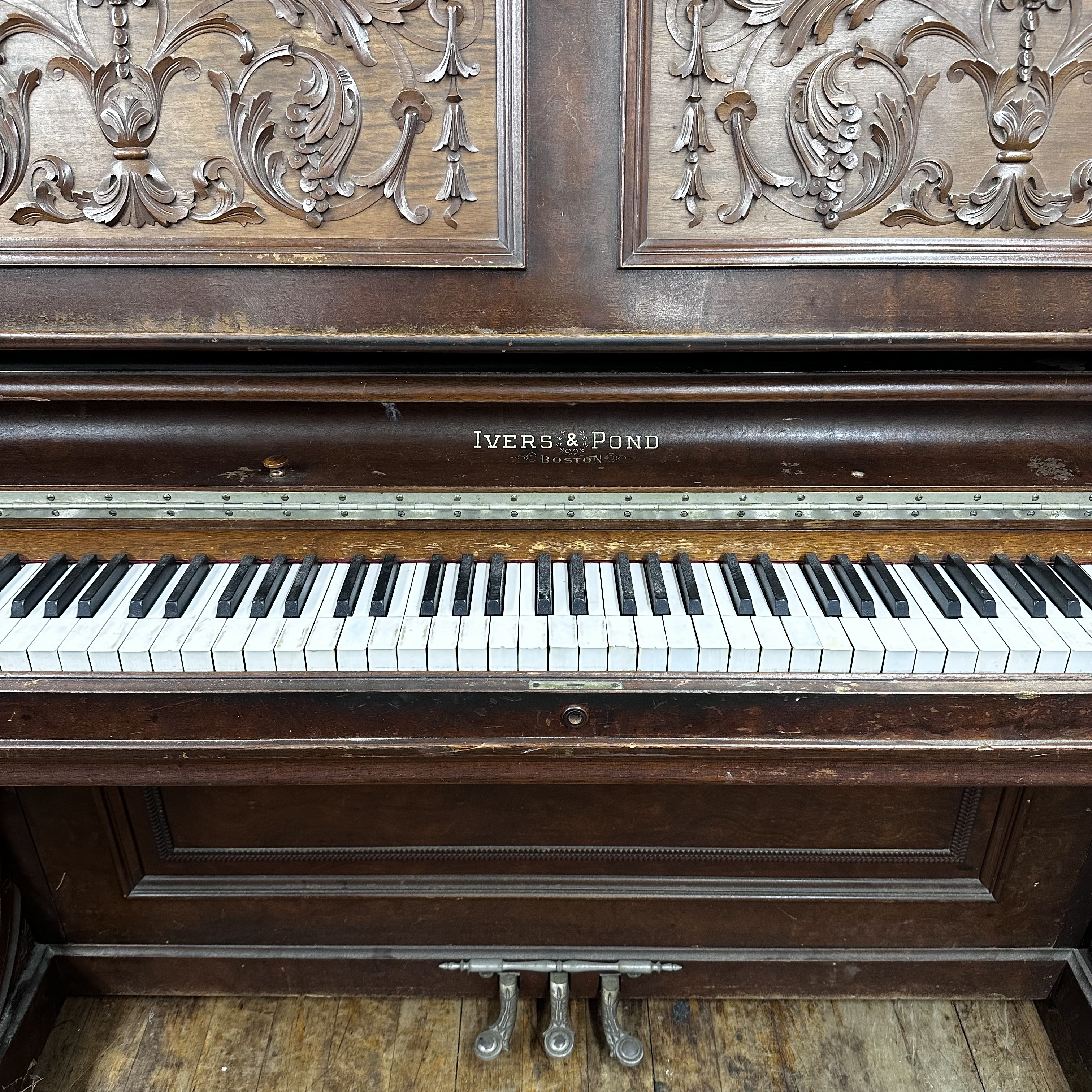 Antique Ivery Pond Upright Piano