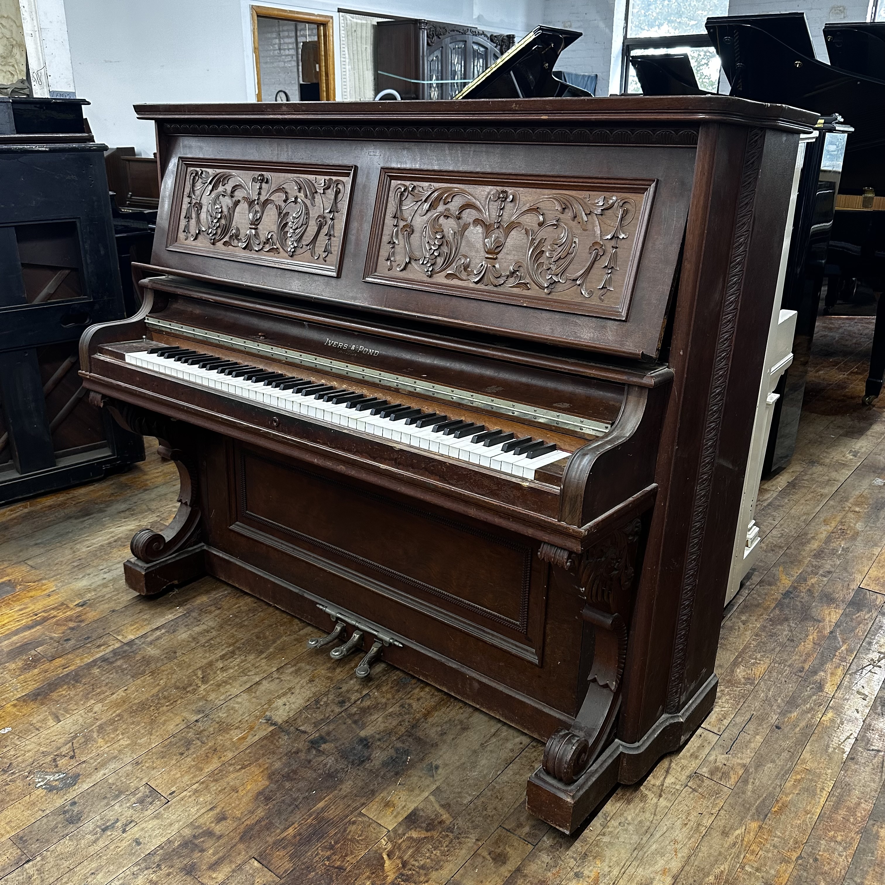 Antique Ivery Pond Upright Piano