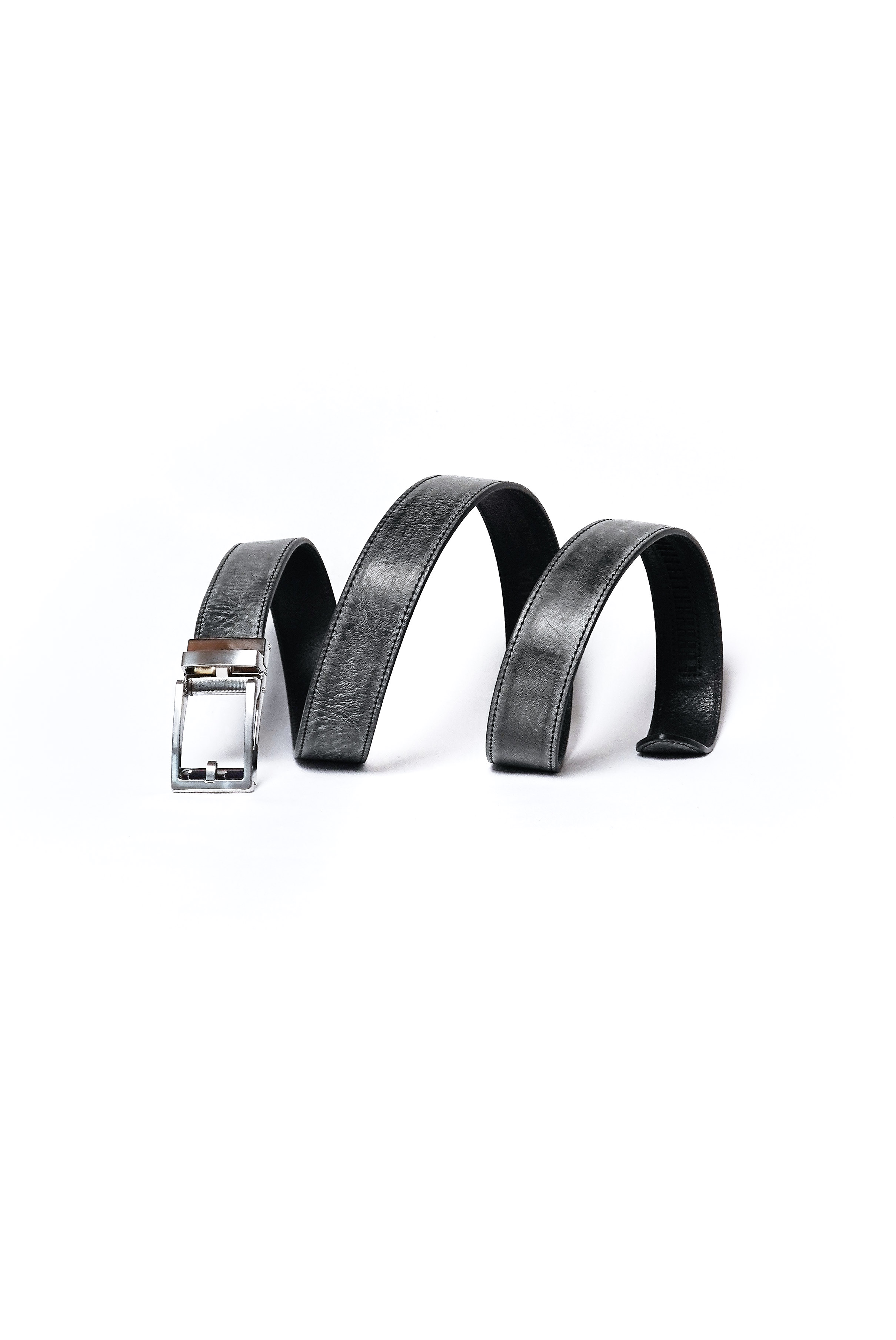 Gray full grain cowhide belt by Fap | vegetable tanned leather made in Italy