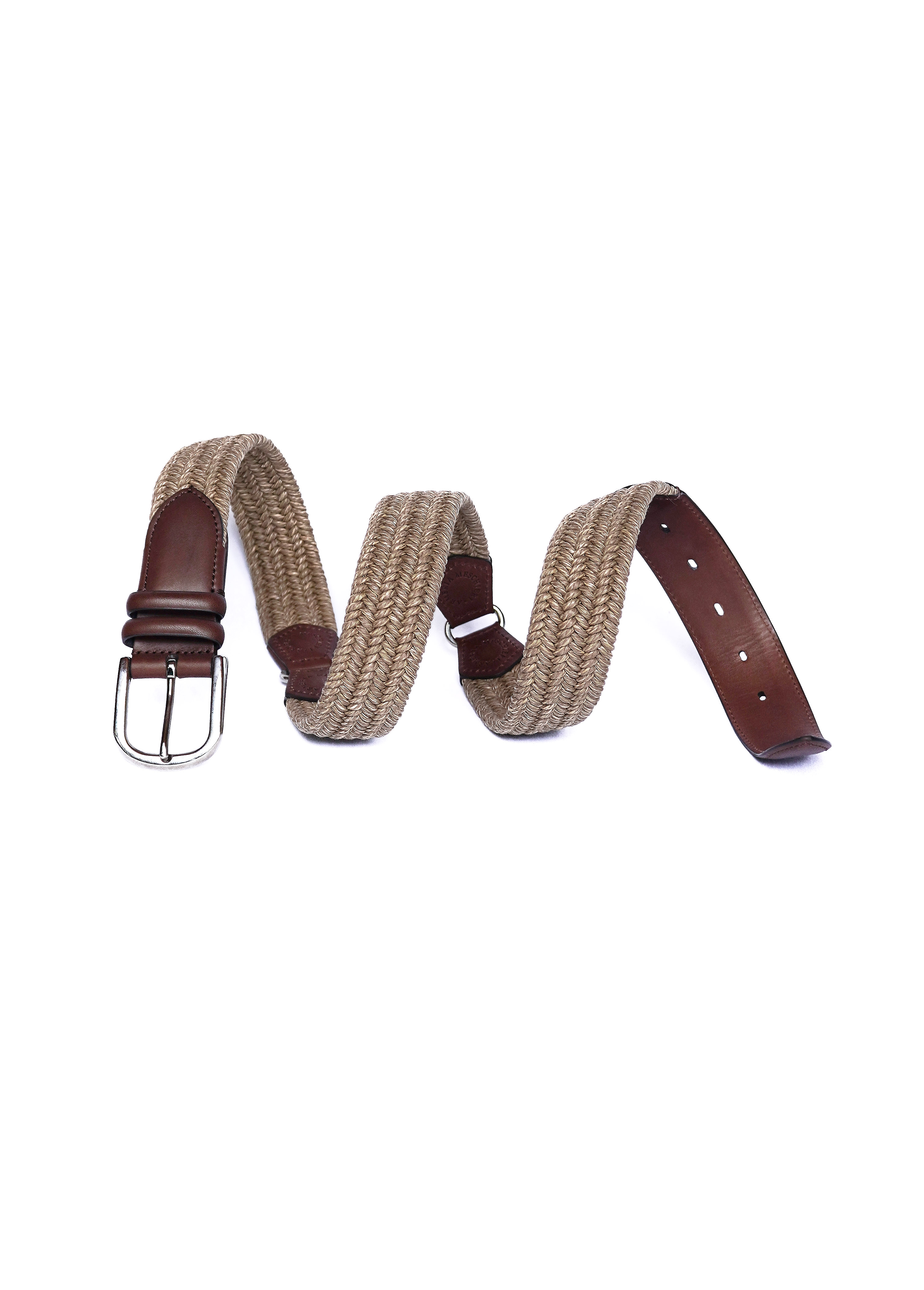 Equestrian brown leather woven belt by Armeria Meschieri | handmade in Italy
