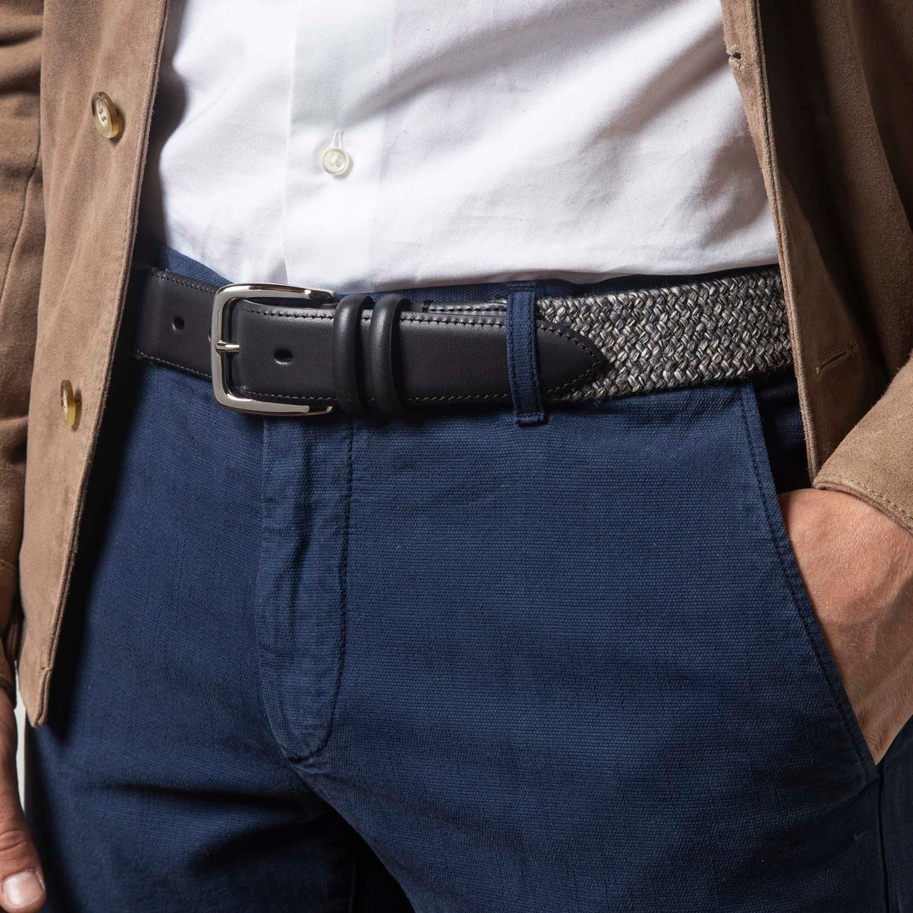 Premium woven belt by Armeria Meschieri | handmade in Italy