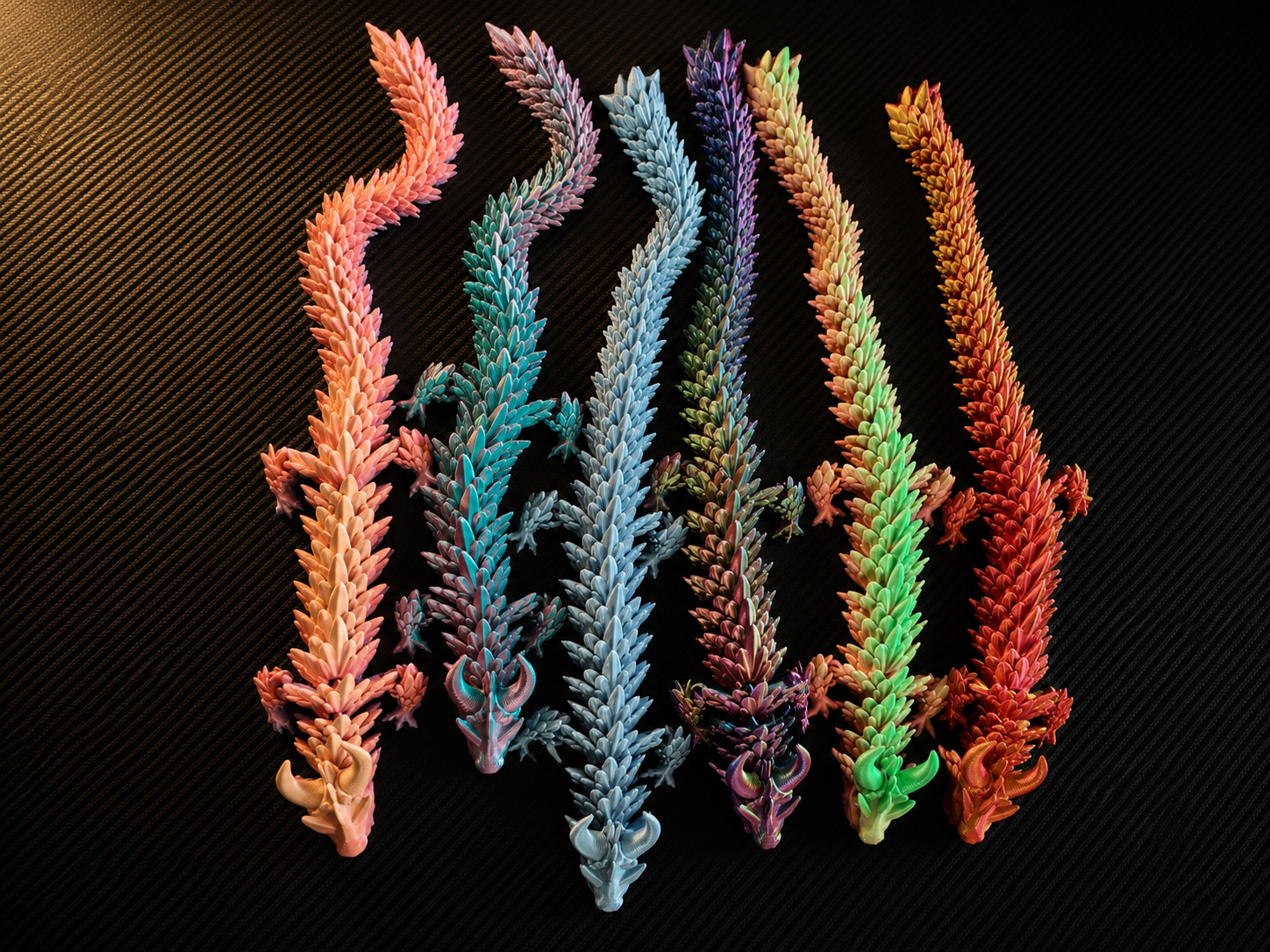 Dragon articulé multicolore