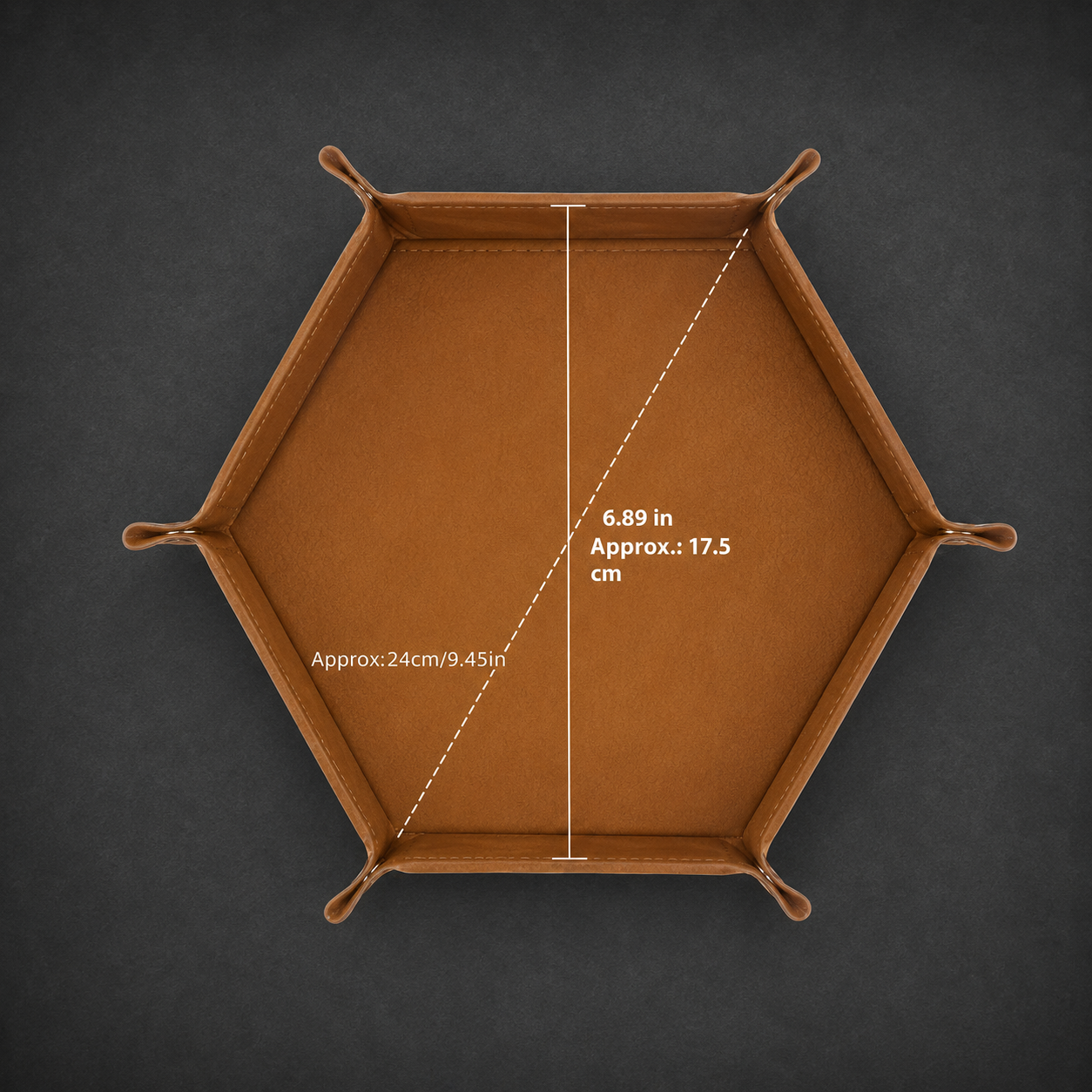 Plateau hexagonal en simili cuir