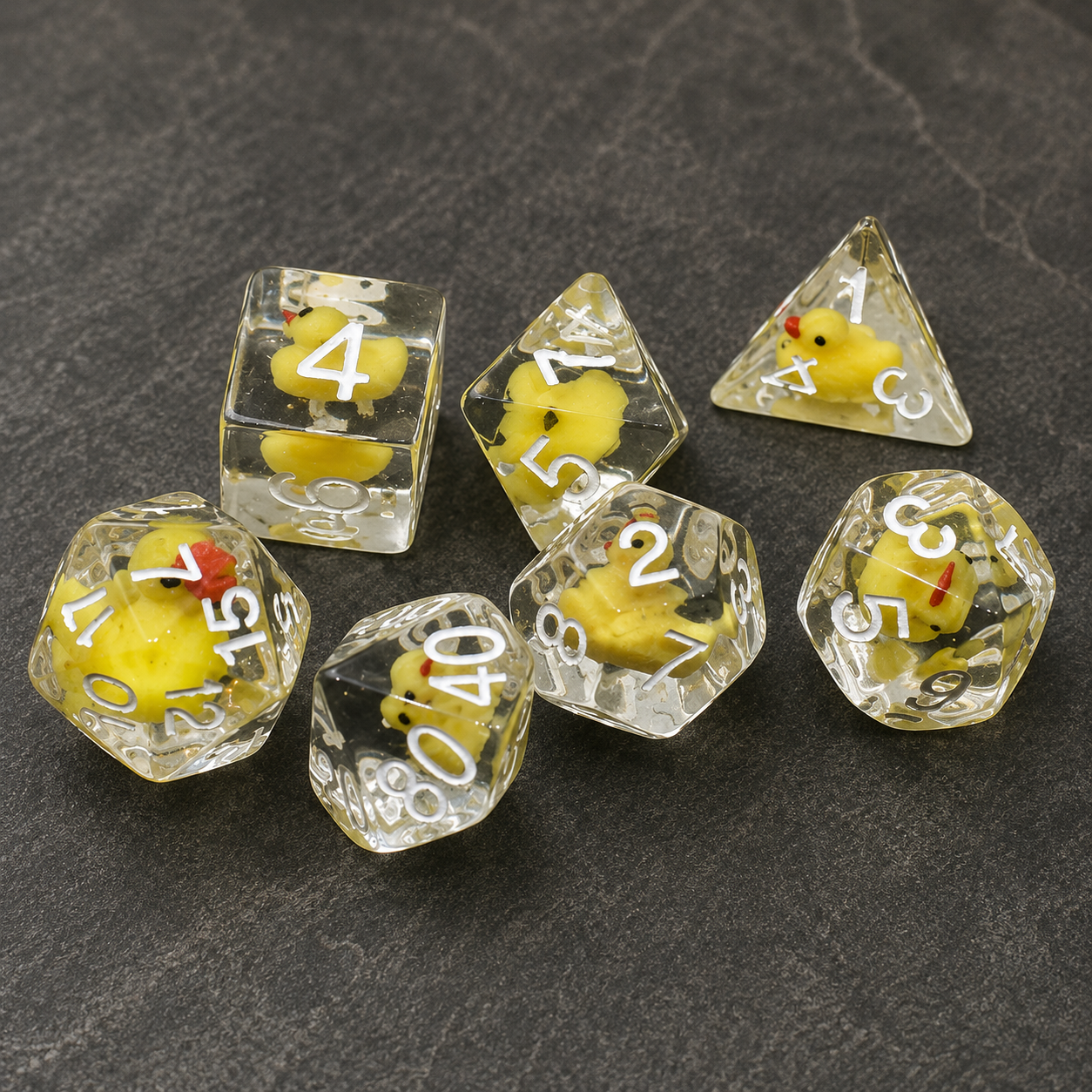 Set de dés JDR Canard