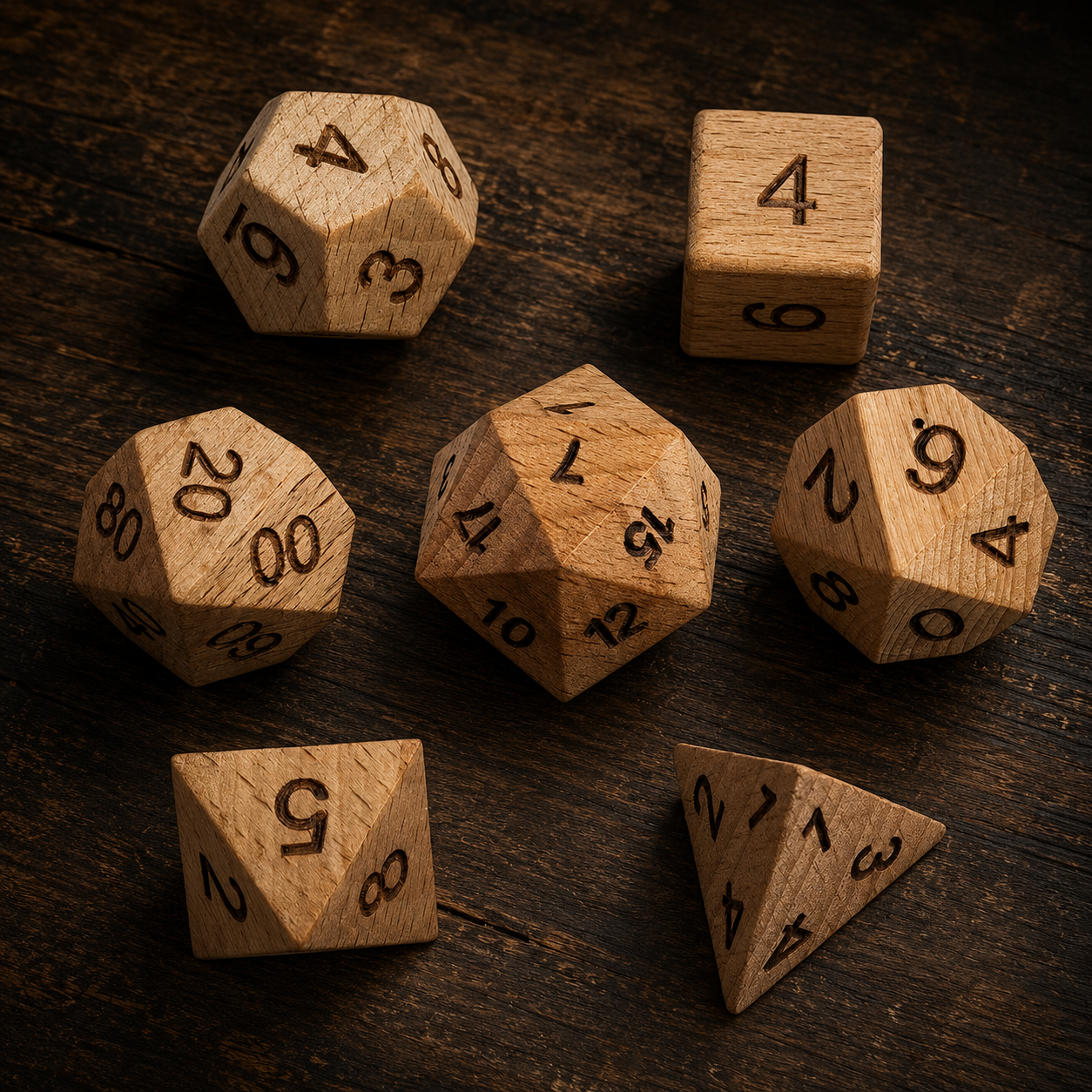 Set de dés en bois