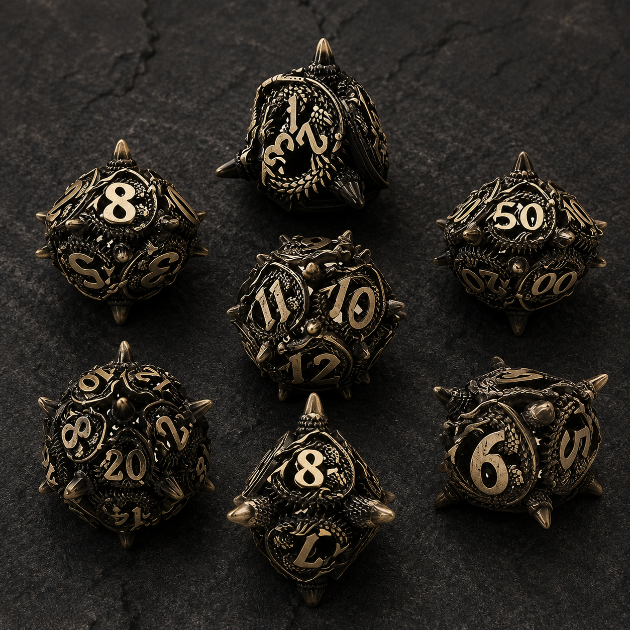Set de dés métalliques fantaisie