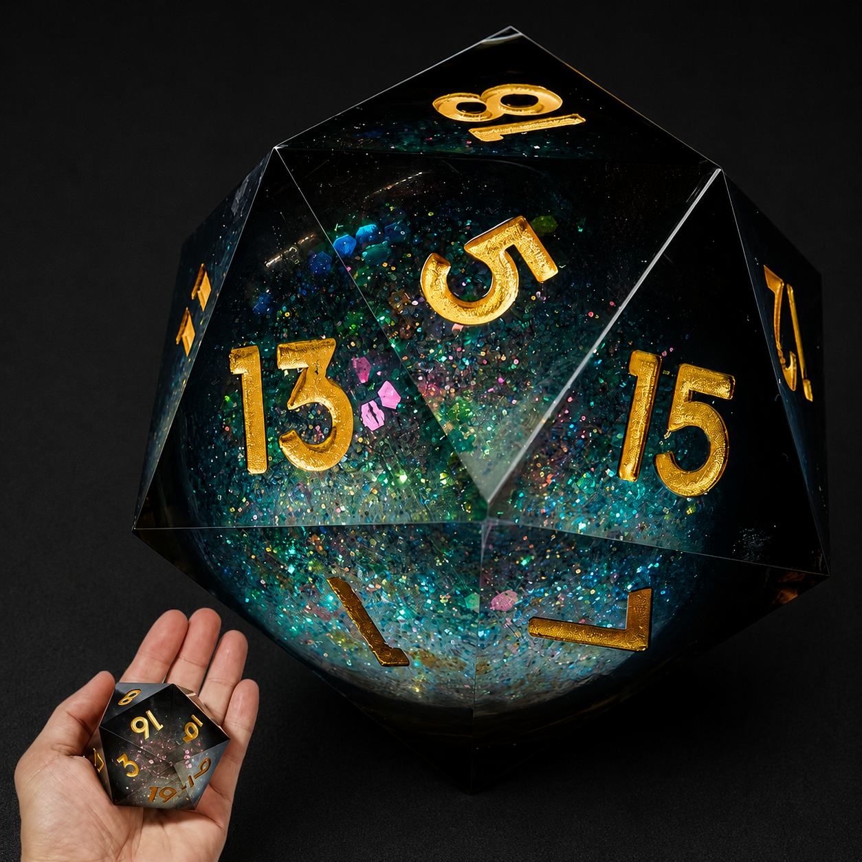 Dé géant D20 en résine