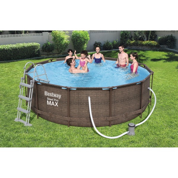 BESTWAY ZWEMBAD STEEL PRO MAX SET ROND ROTAN 366