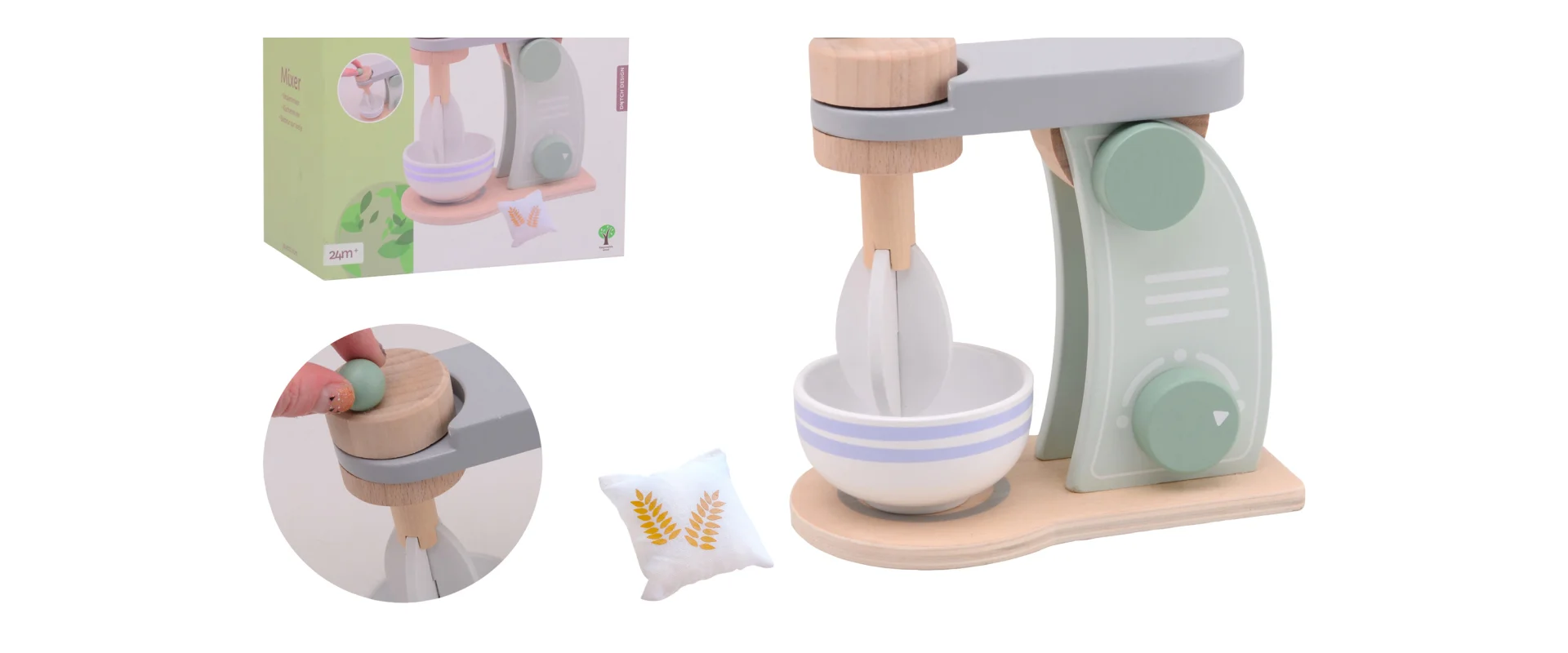 Houten speelgoed mixer