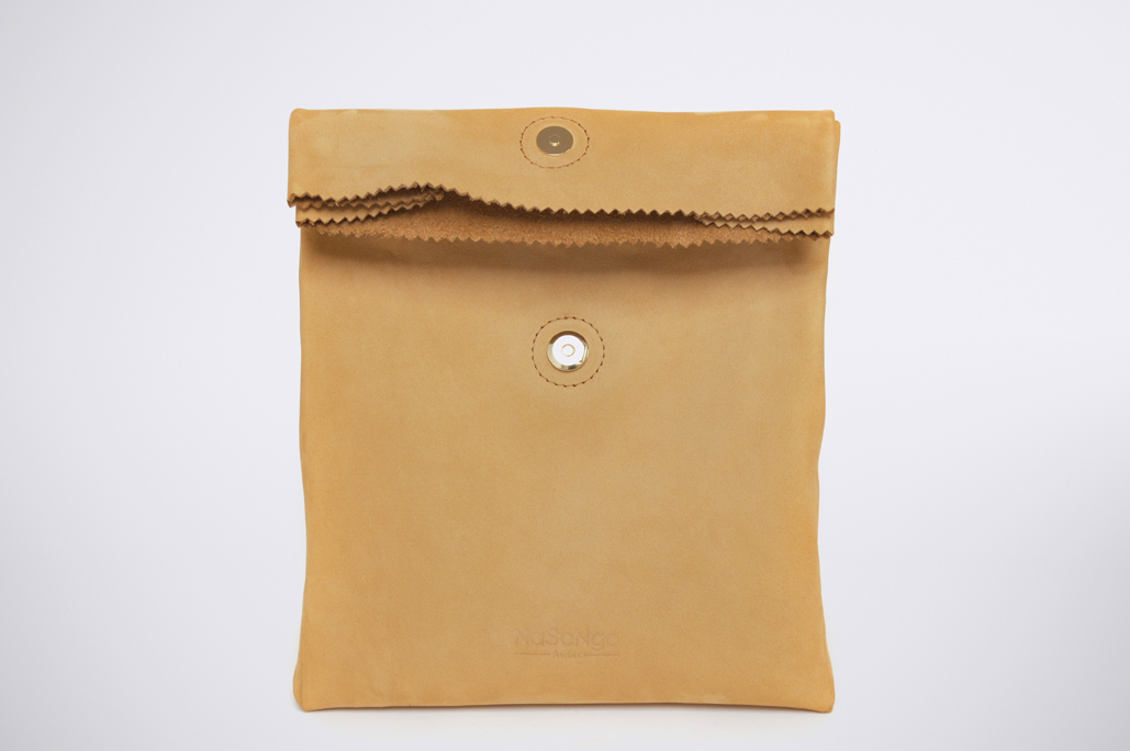PAPER CLUTCH - NubuckCamel