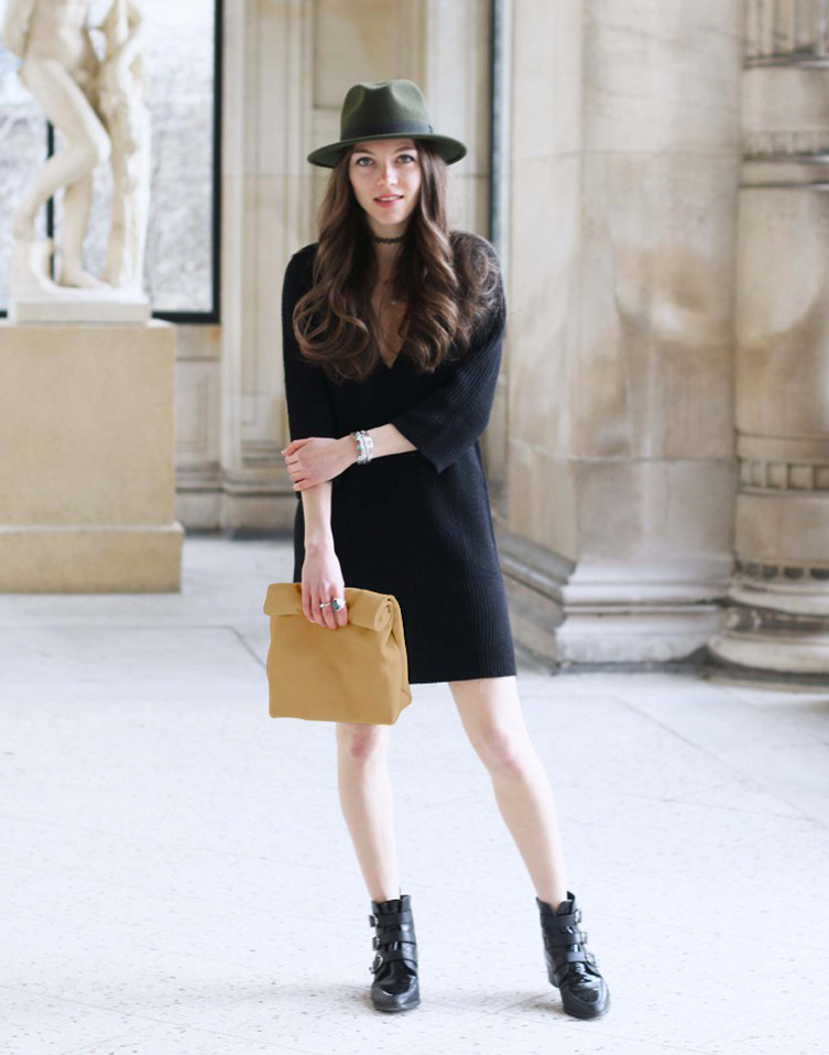 PAPER CLUTCH - NubuckCamel