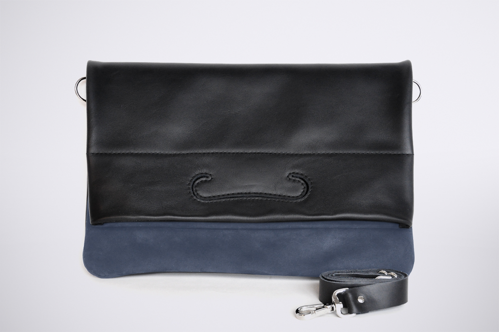 PATCH CLUTCH - WaxBlack/Nubuck