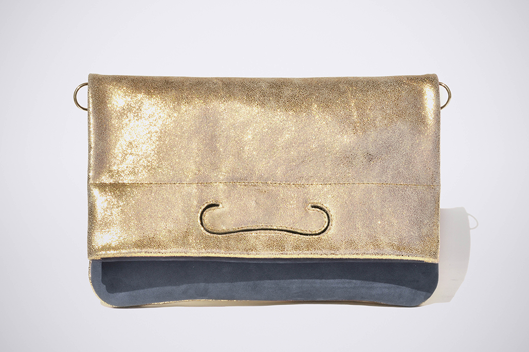PATCH CLUTCH - NubuckGrey/Shiny