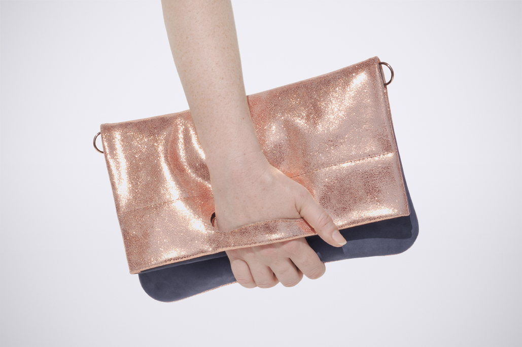 PATCH CLUTCH - NubuckGrey/Shiny