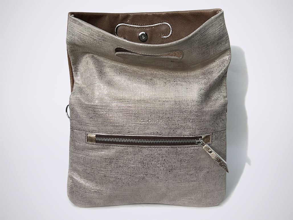 PATCH CLUTCH - Taupe Ray