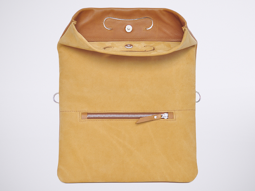 PATCH CLUTCH - WaxCamel/Nubuck