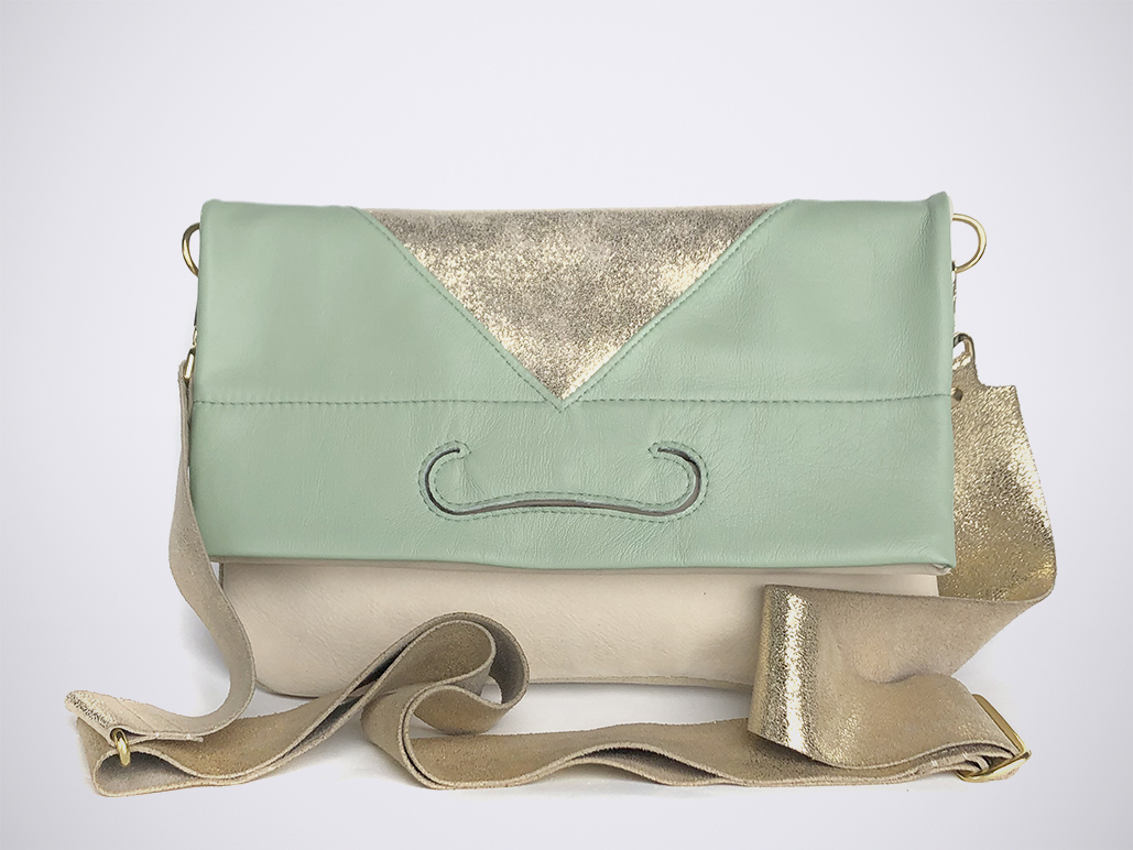 PATCH CLUTCH - Sauge/ShinyGold