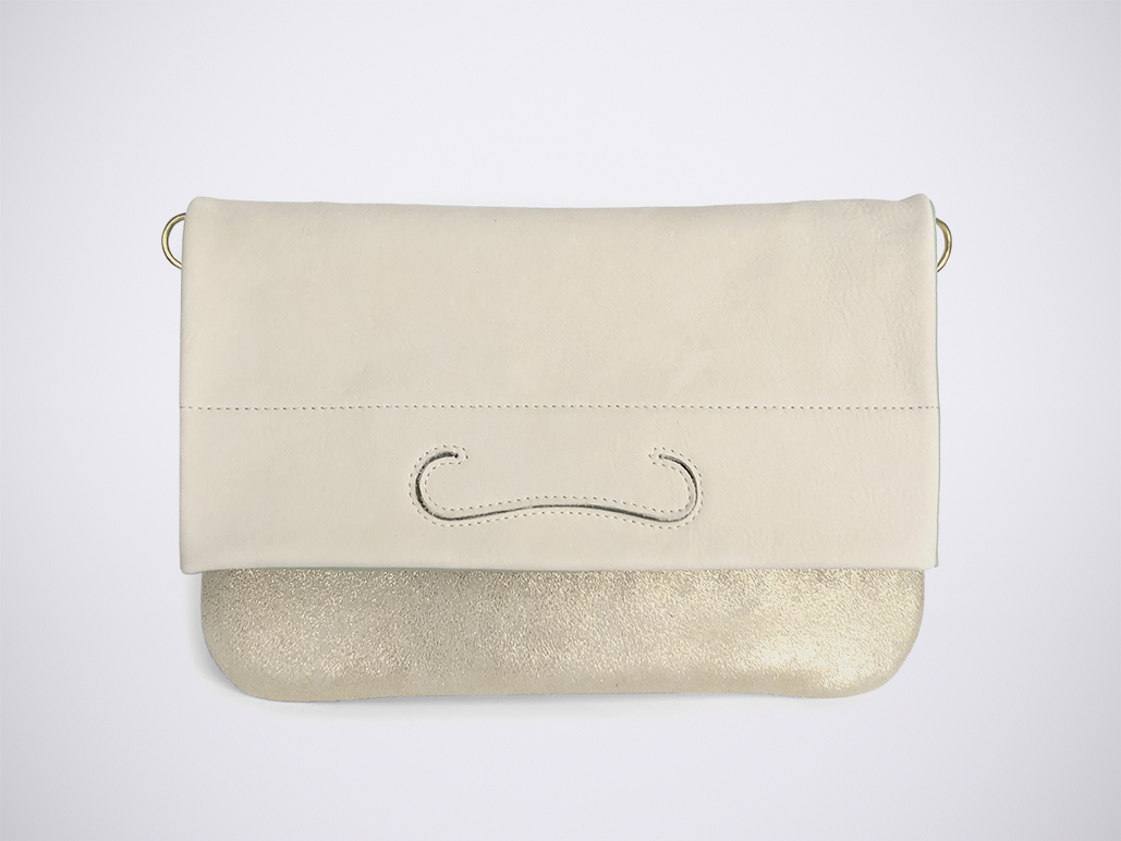 PATCH CLUTCH - Sauge/ShinyGold