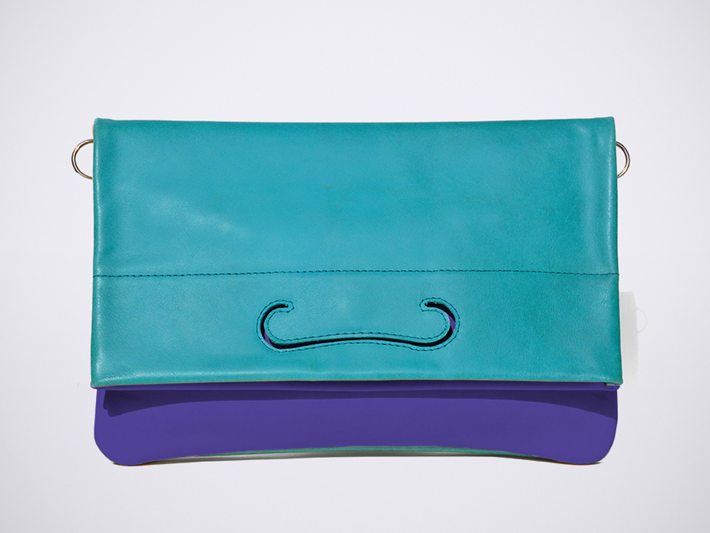 PATCH CLUTCH - WaxAqua / ElectricBlue