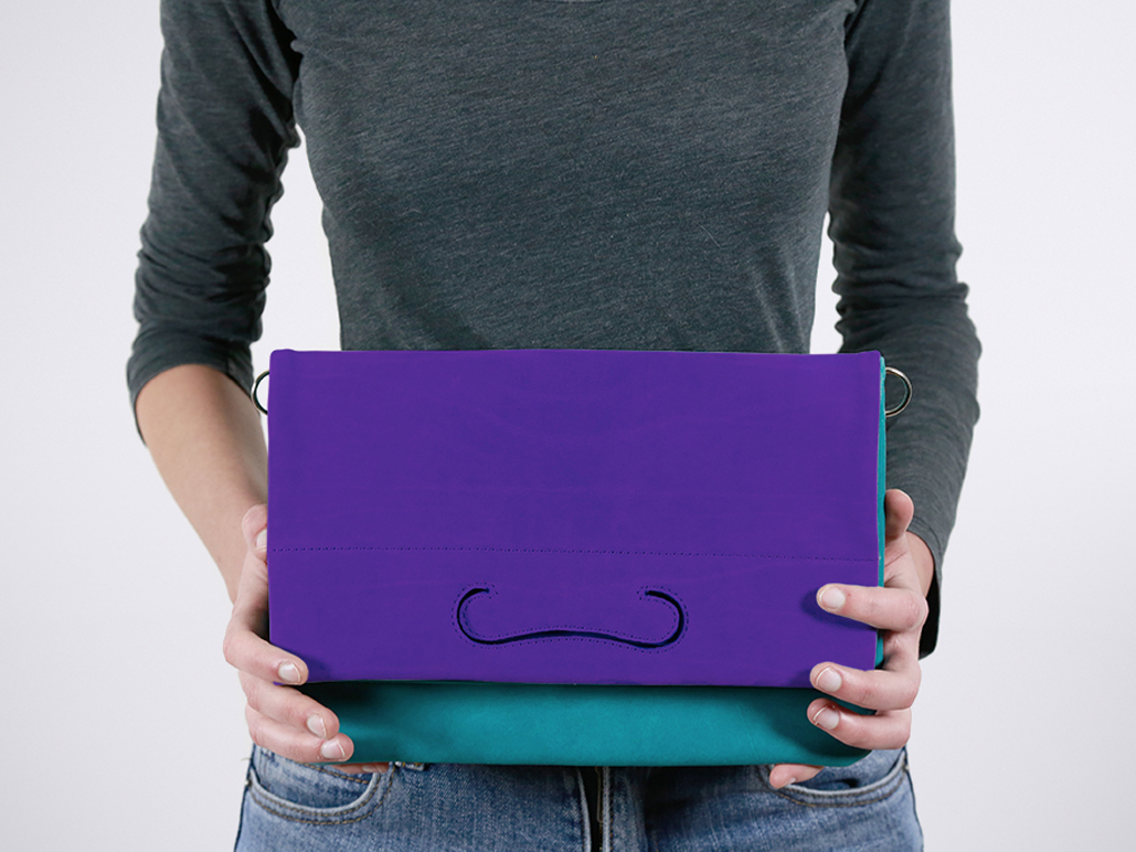 PATCH CLUTCH - WaxAqua / ElectricBlue