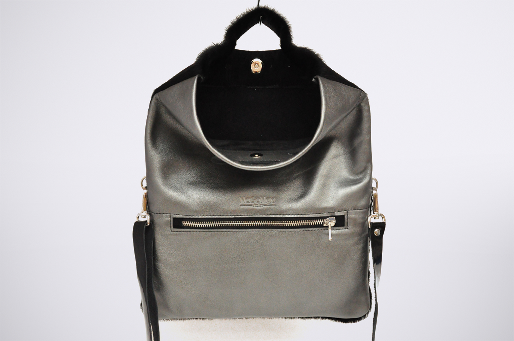 PATCH CLUTCH - BlackFur / Silver