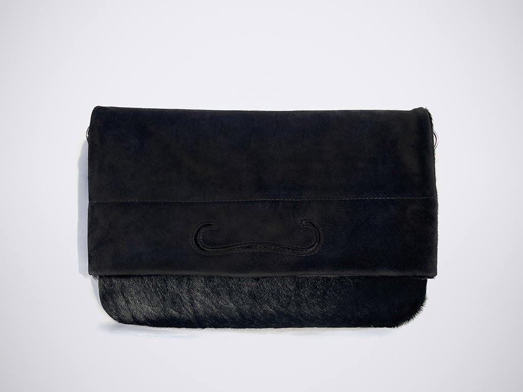 PATCH CLUTCH - BlackFur / SuedeBlack