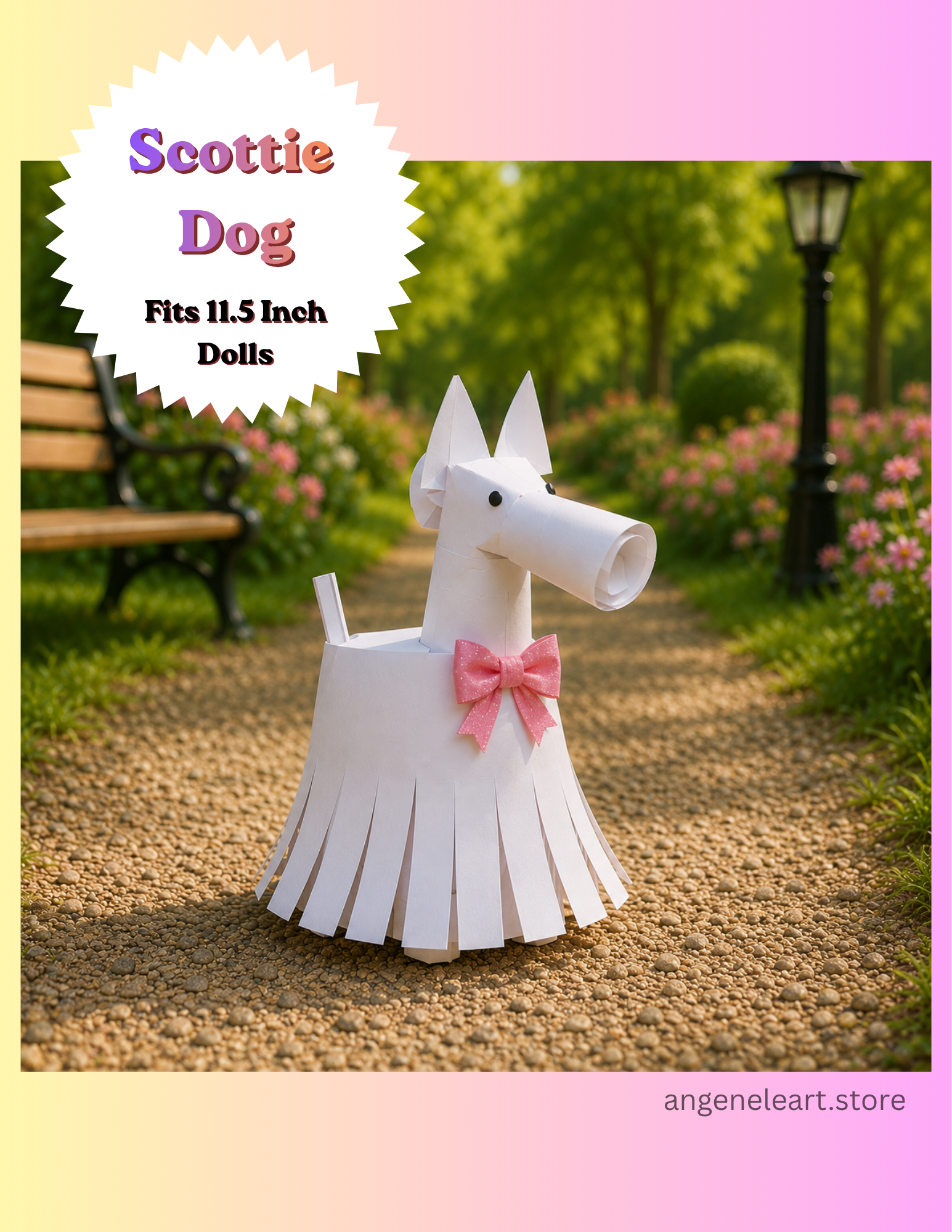 Scottie Dog Papercraft for Dolls Three Colors Included