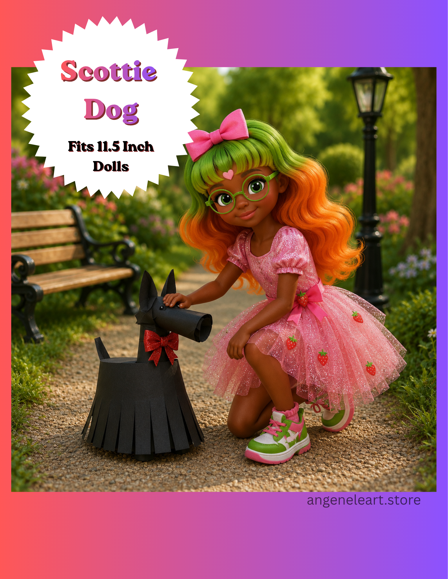 Scottie Dog Papercraft for Dolls Three Colors Included