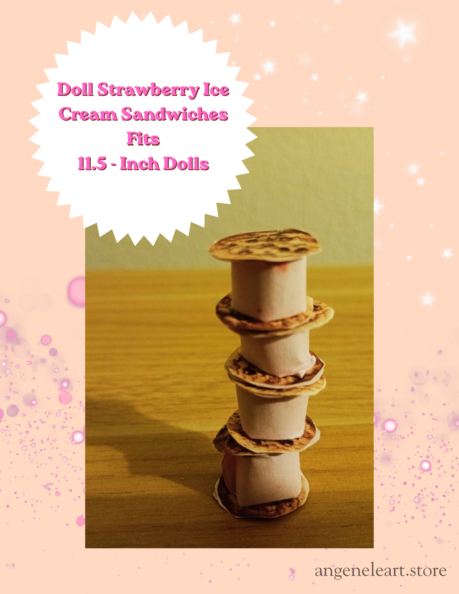 Doll Strawberry Ice Cream Sandwiches