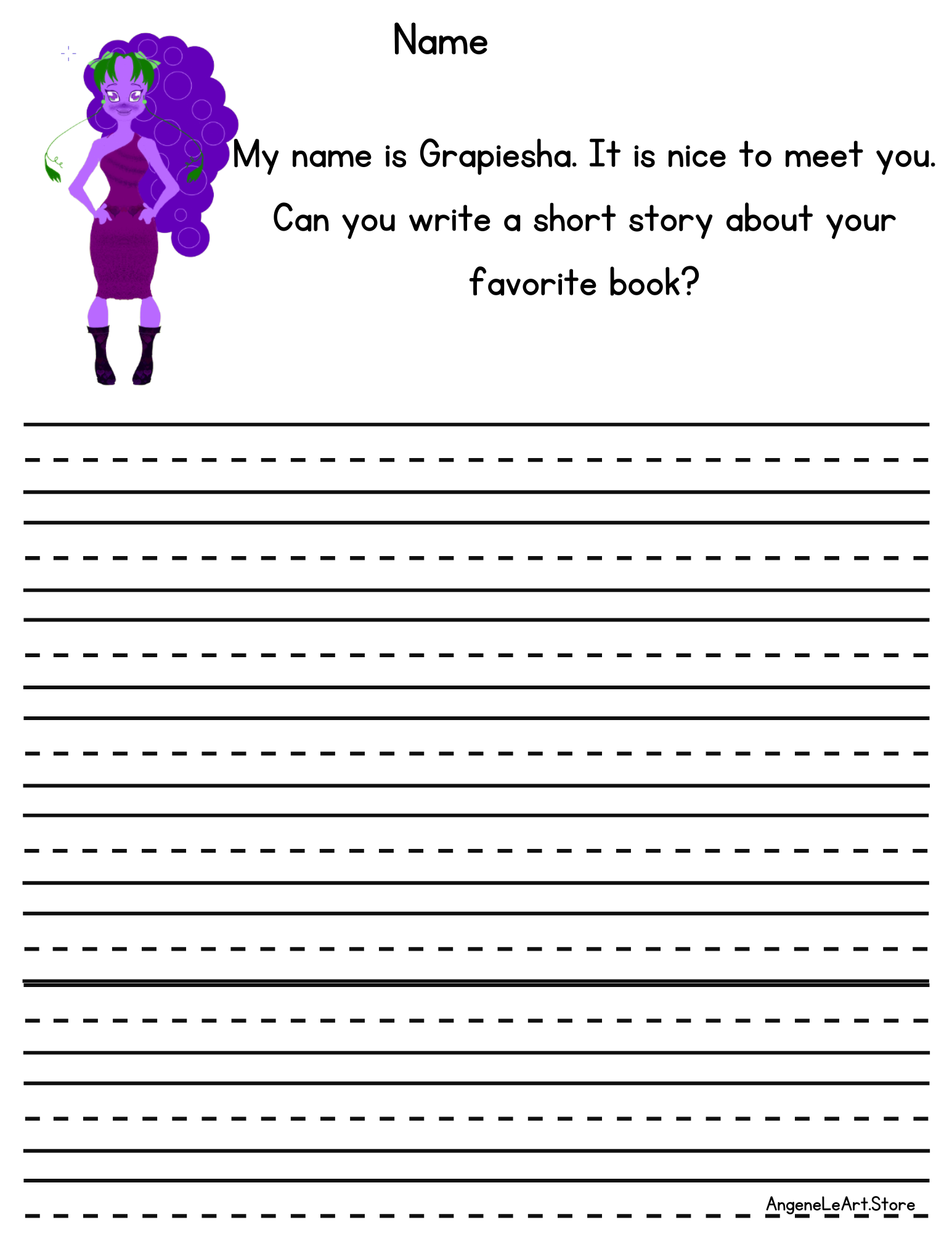 Grapiesha Story Writing Worksheet