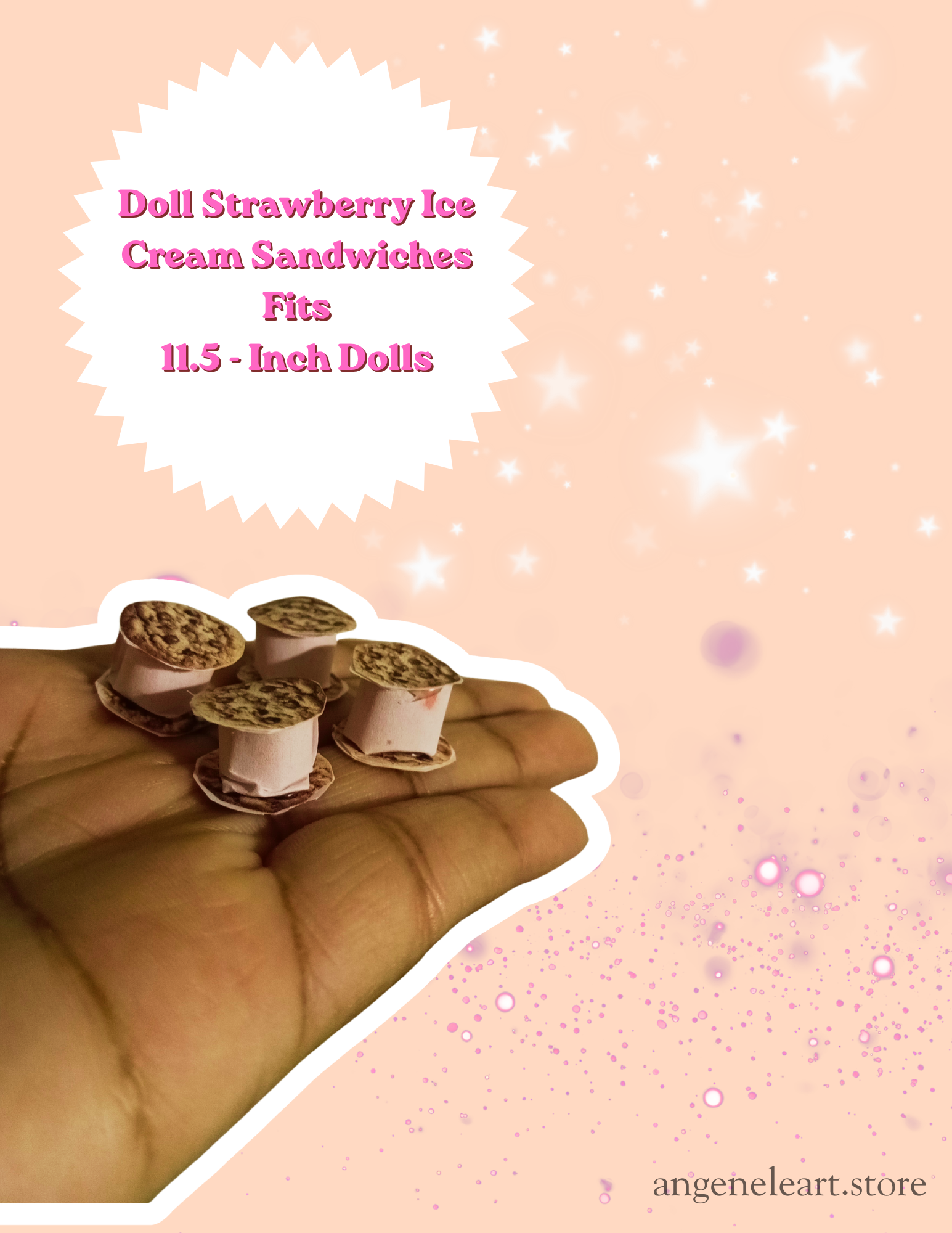 Doll Strawberry Ice Cream Sandwiches
