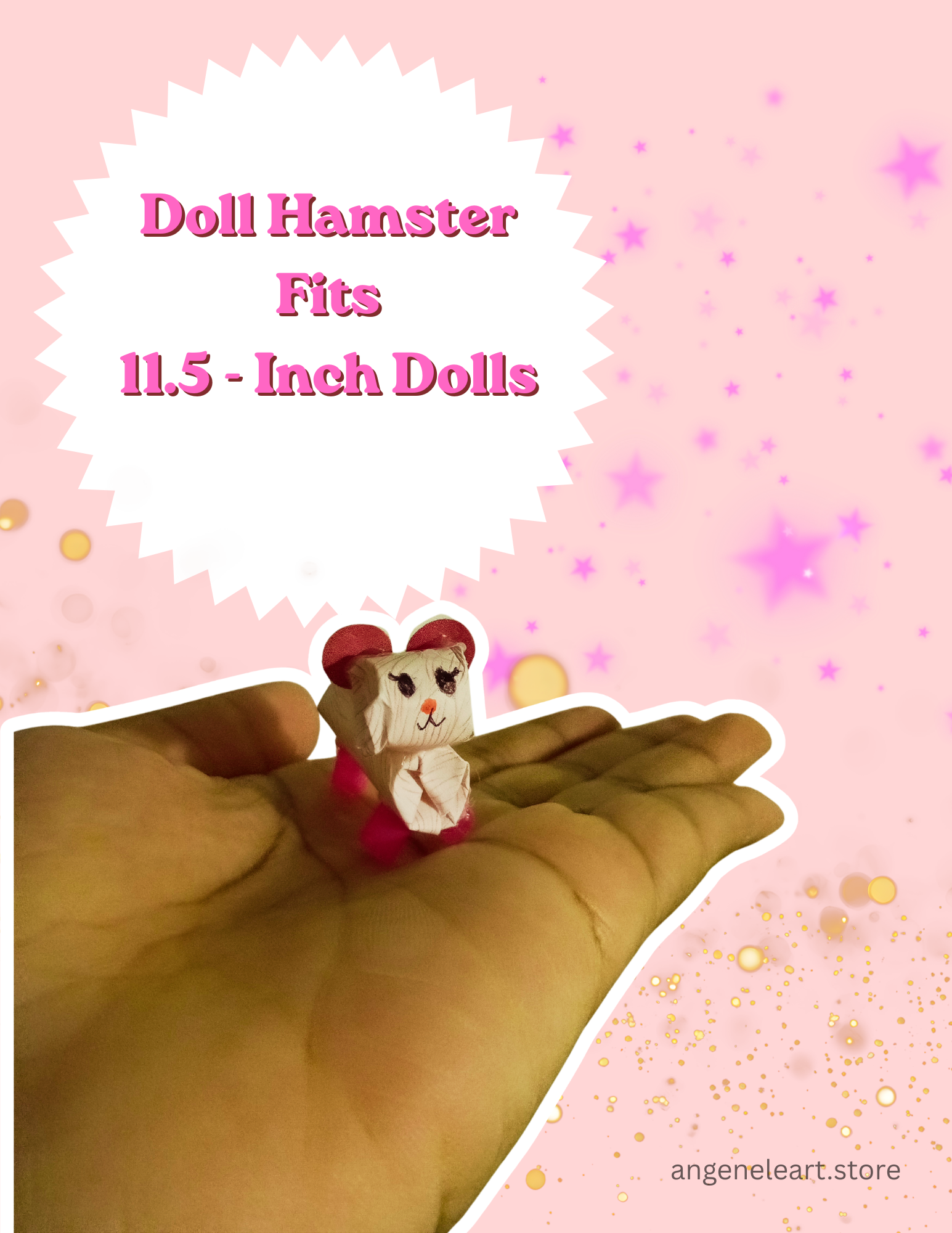 Doll Hamster for 11.5-Inch Dolls Strawberry Color Themed