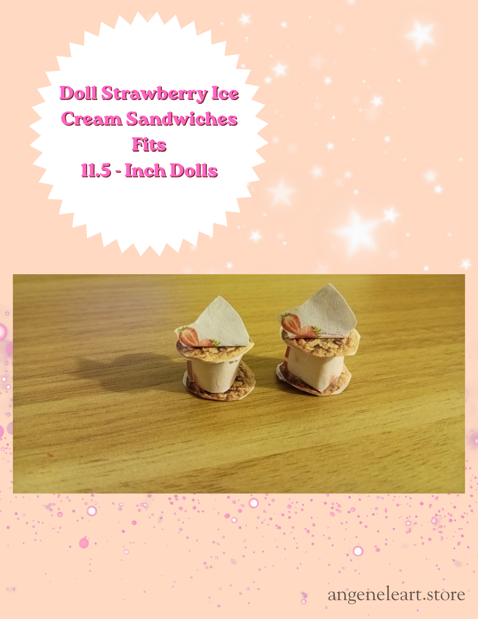 Doll Strawberry Ice Cream Sandwiches