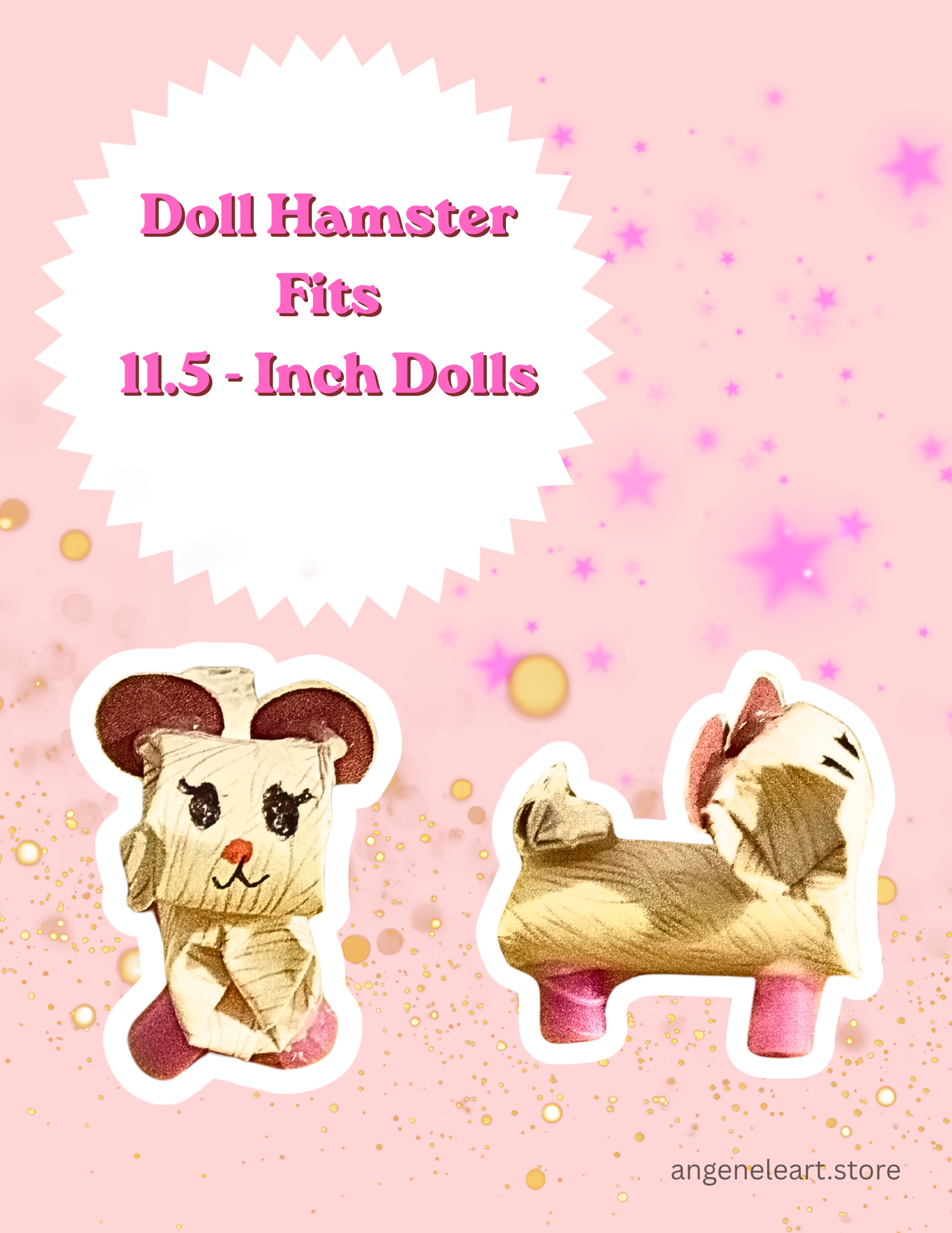 Doll Hamster for 11.5-Inch Dolls Strawberry Color Themed