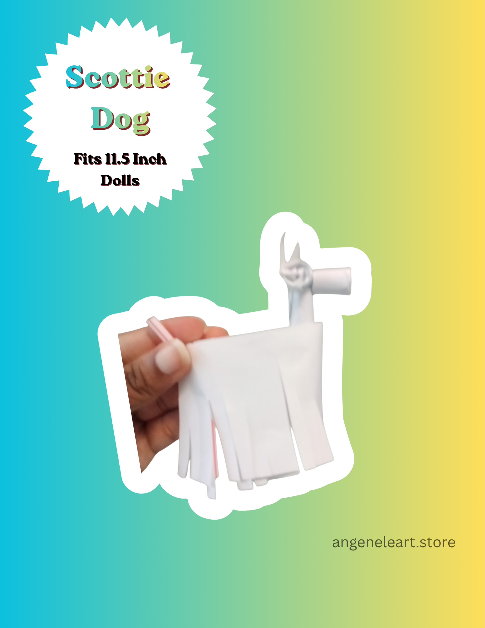 Scottie Dog Papercraft for Dolls Three Colors Included