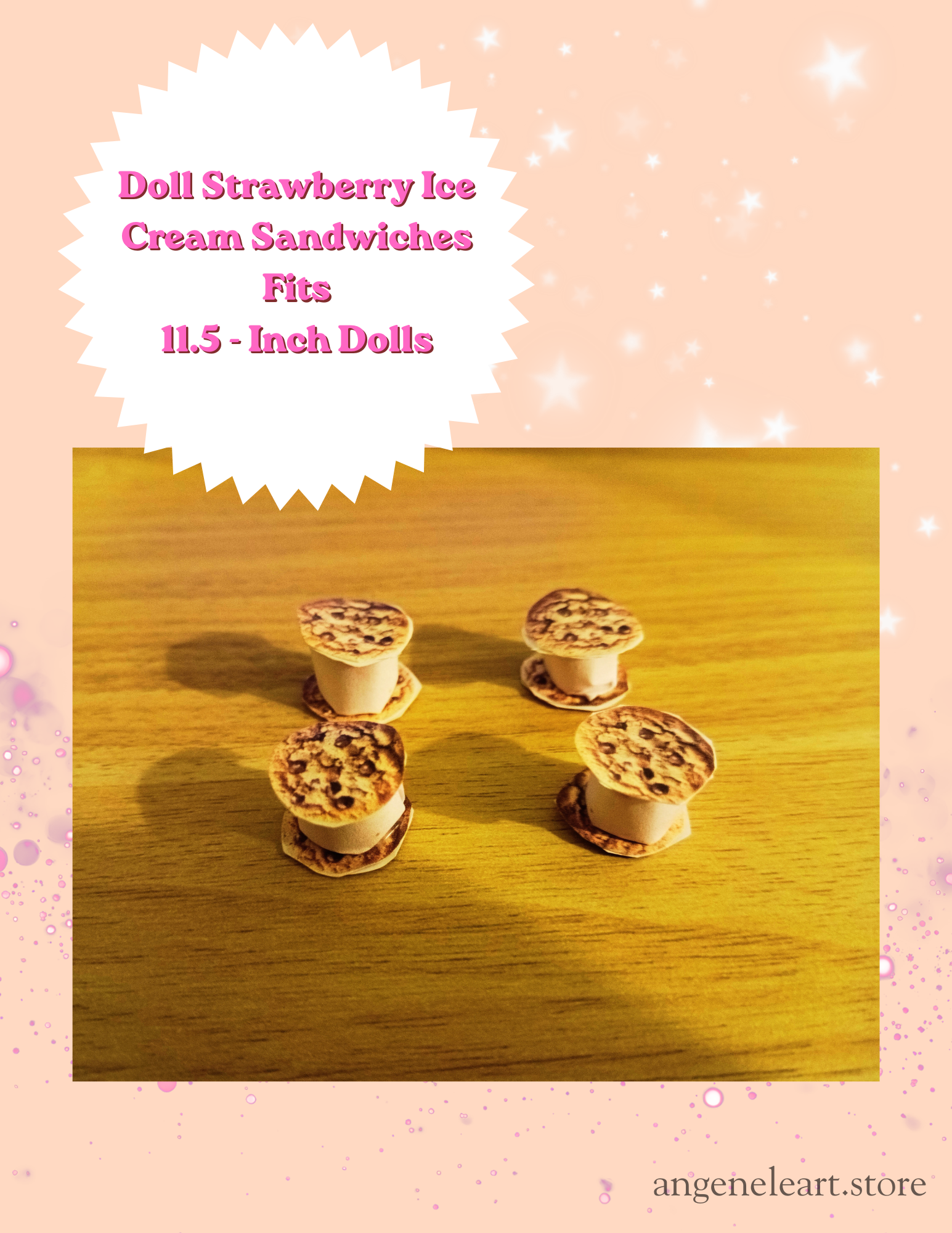 Doll Strawberry Ice Cream Sandwiches