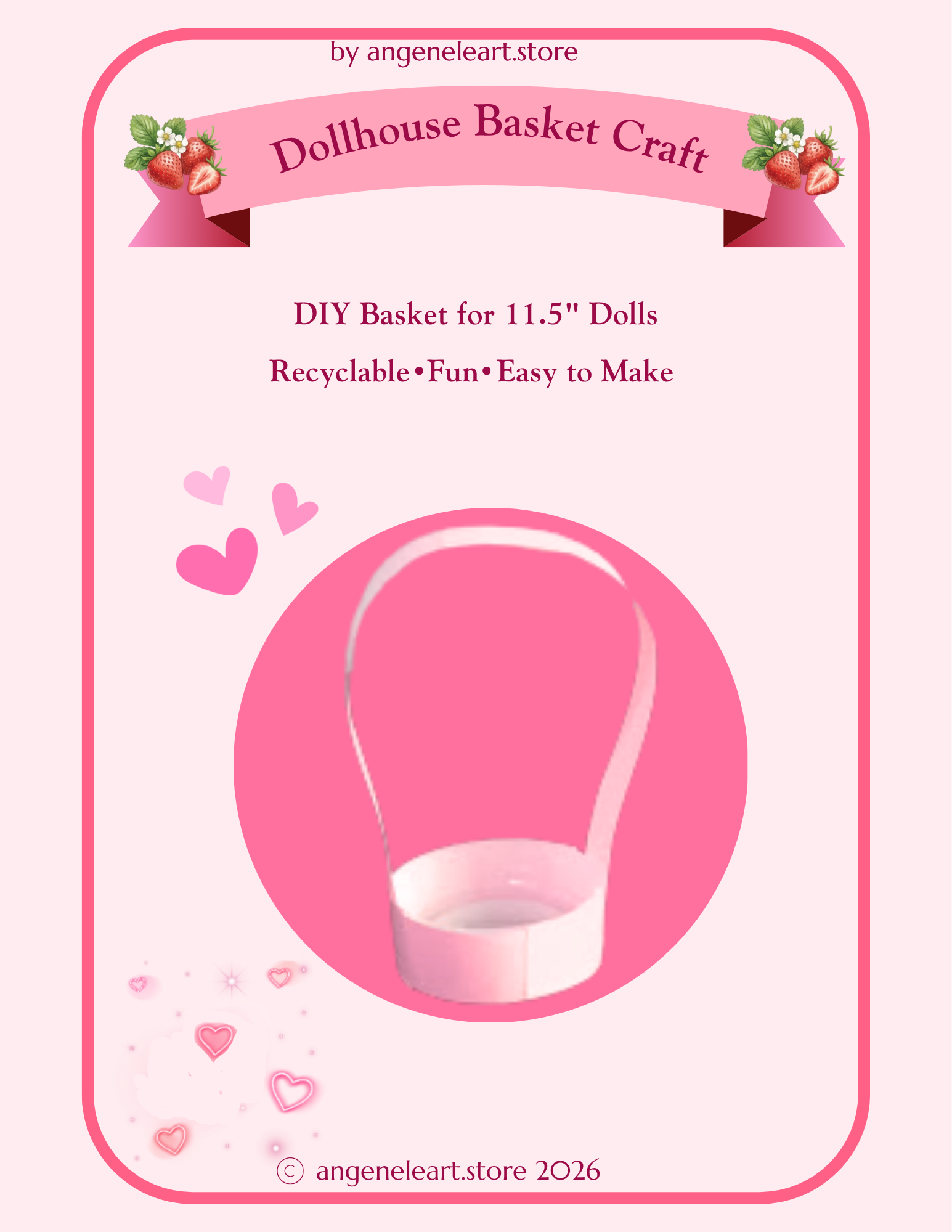 Dollhouse Basket Craft Strawberry