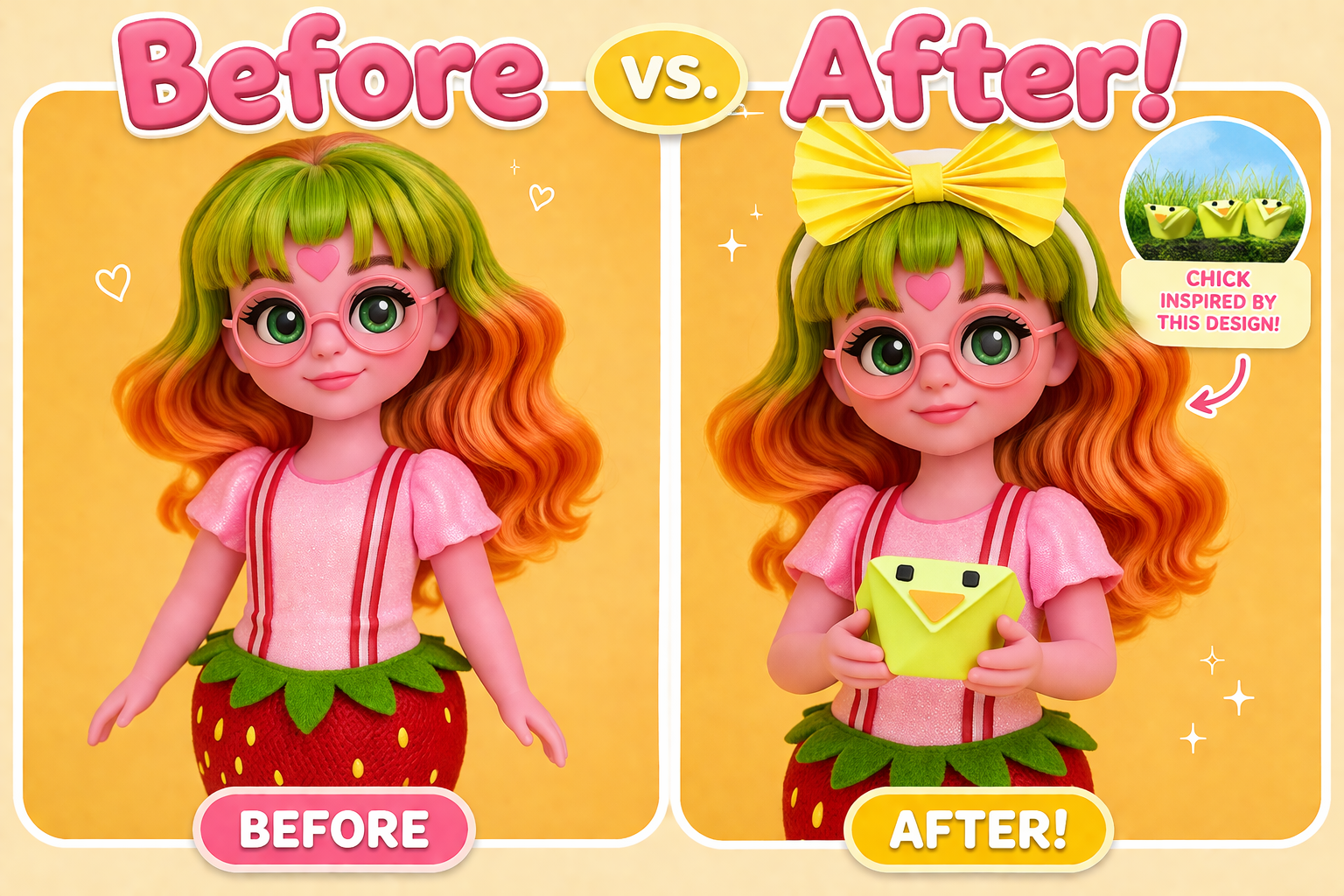 Chick-Inspired Digital Doll Makeover Kit for 11.5 inch dolls