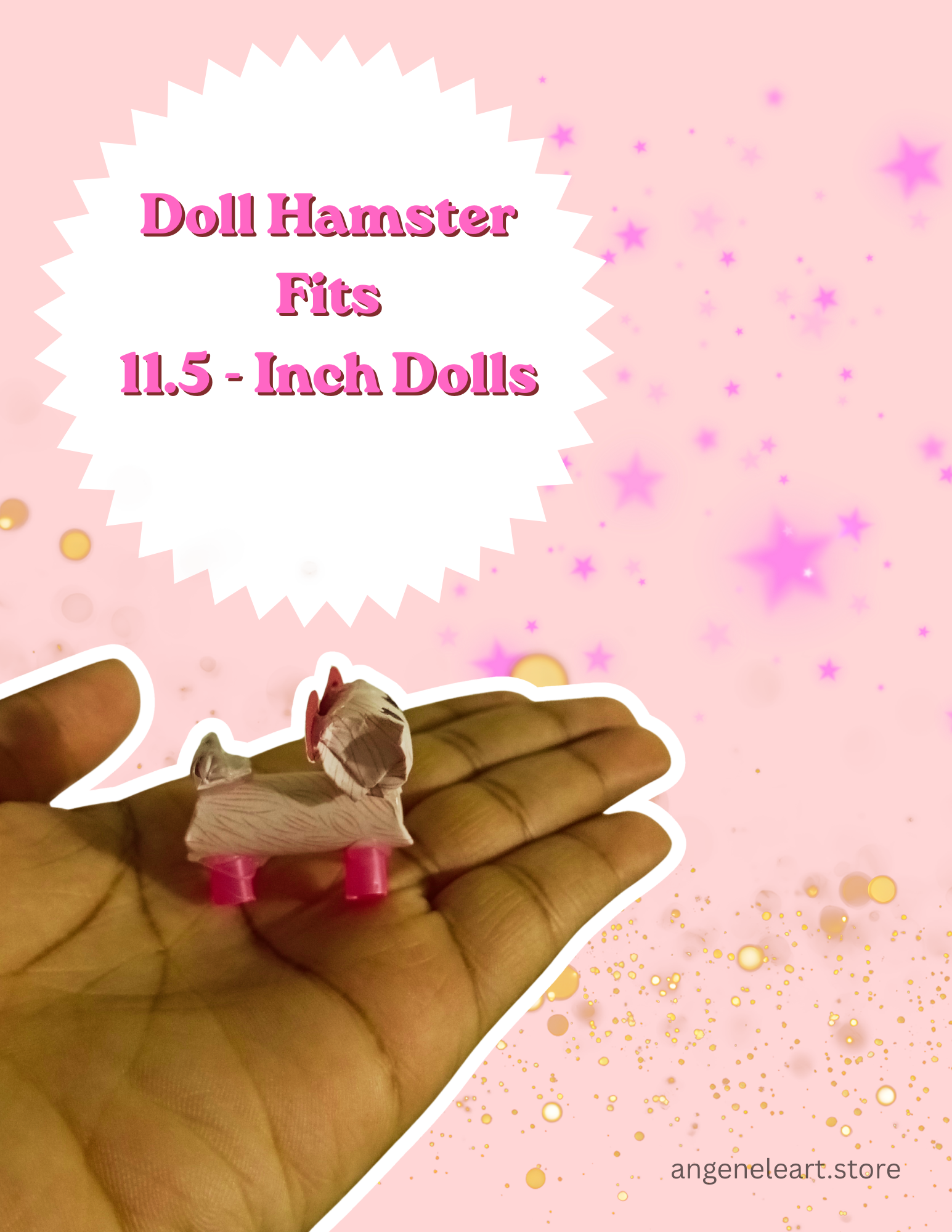 Doll Hamster for 11.5-Inch Dolls Strawberry Color Themed