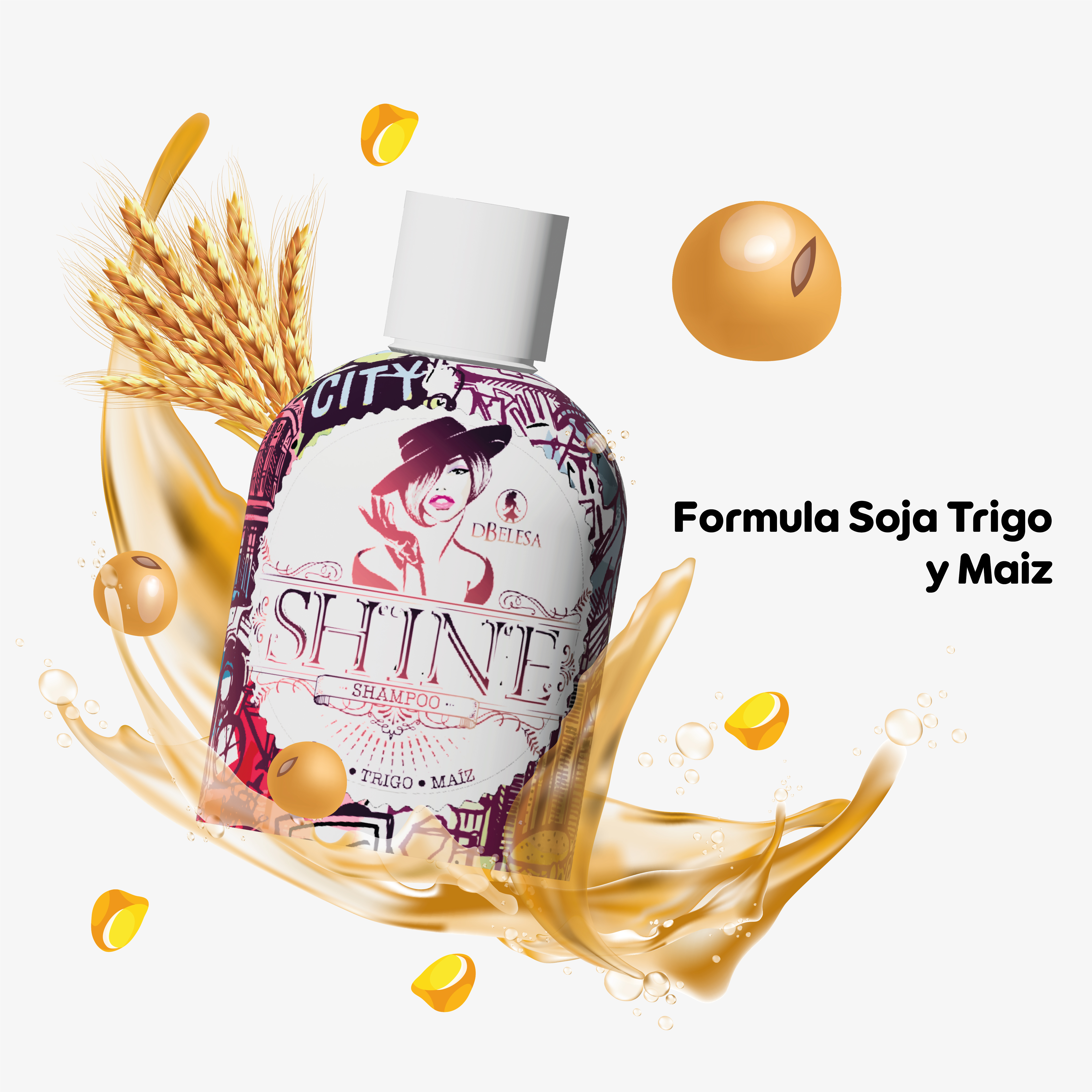 Shampoo Shine / Soja, maíz y trigo - 500 ml