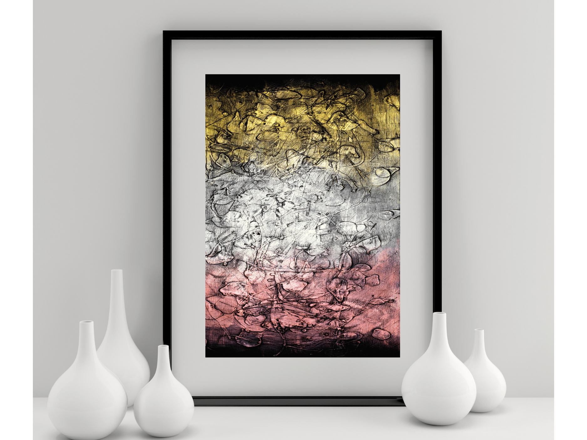Gold Rose Abstract Print | Metallic Gradient Wall Art Digital Download 