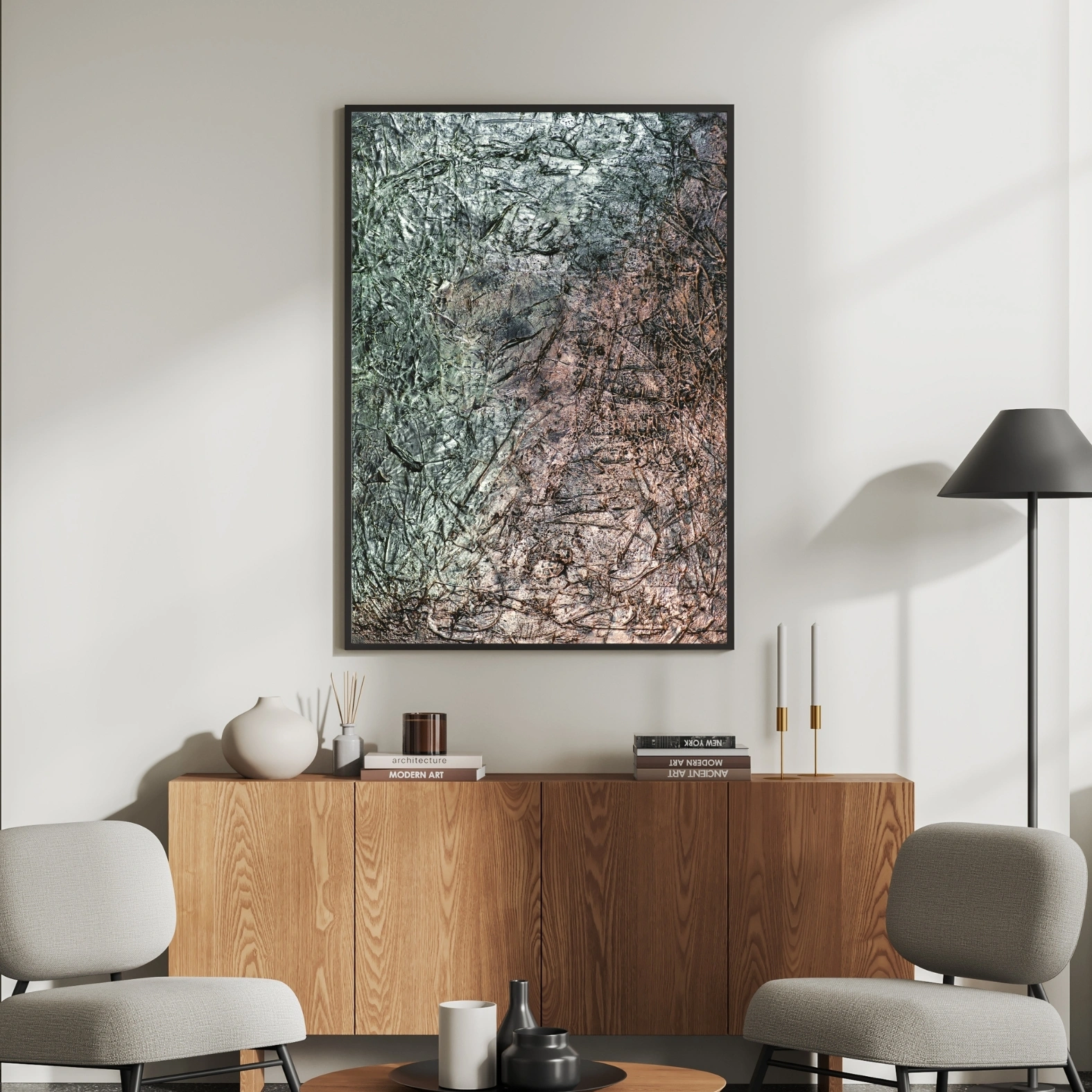 Organic Texture Abstract Wall Art | Stone Bark Inspired Digital Print