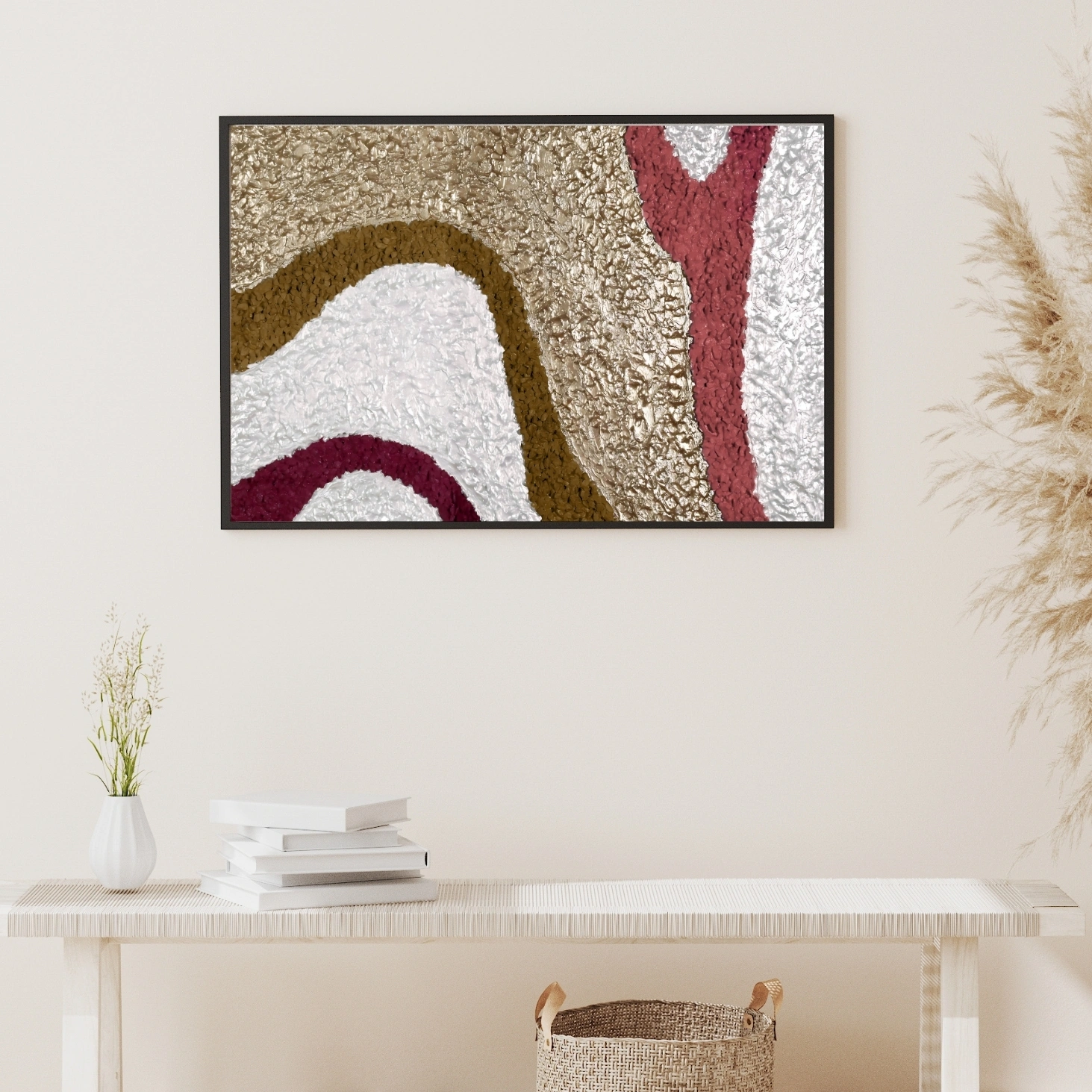 Organic Pearl Cream Shapes | Boho Modern Digital Print