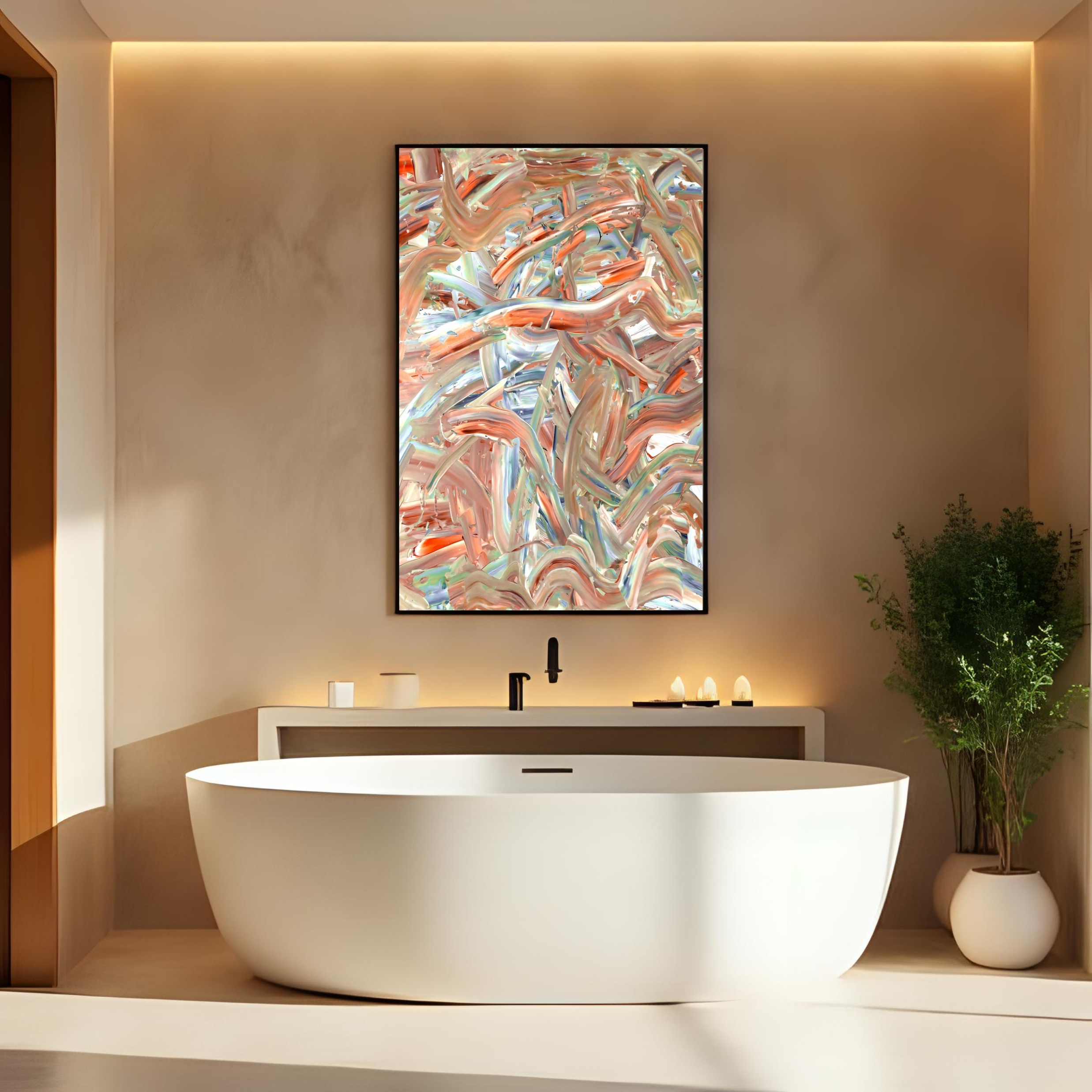 Multicolor Abstract Art Print | Hand-Painted Digital Download