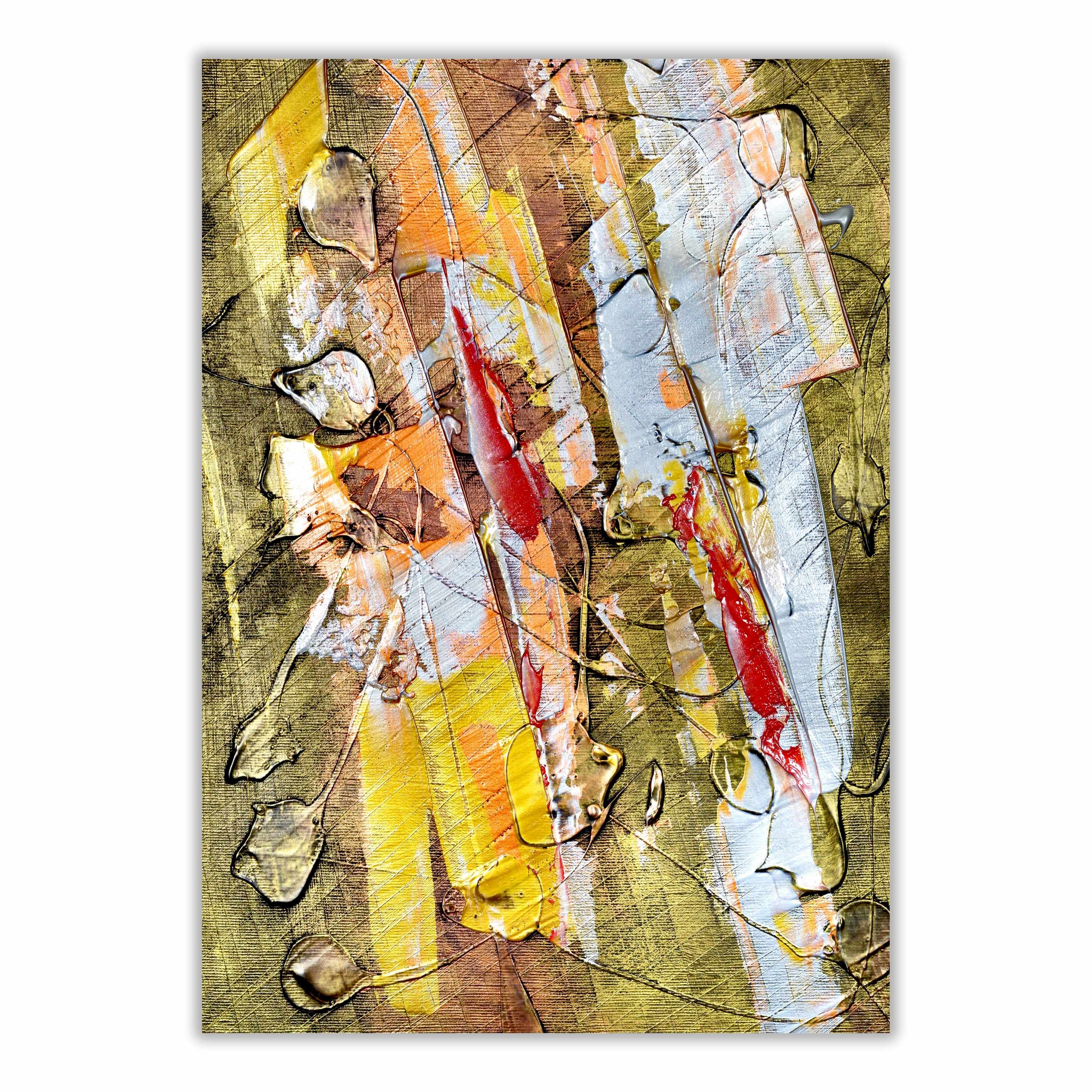 Red Gold Sky Art | Textured Abstract Printable Art