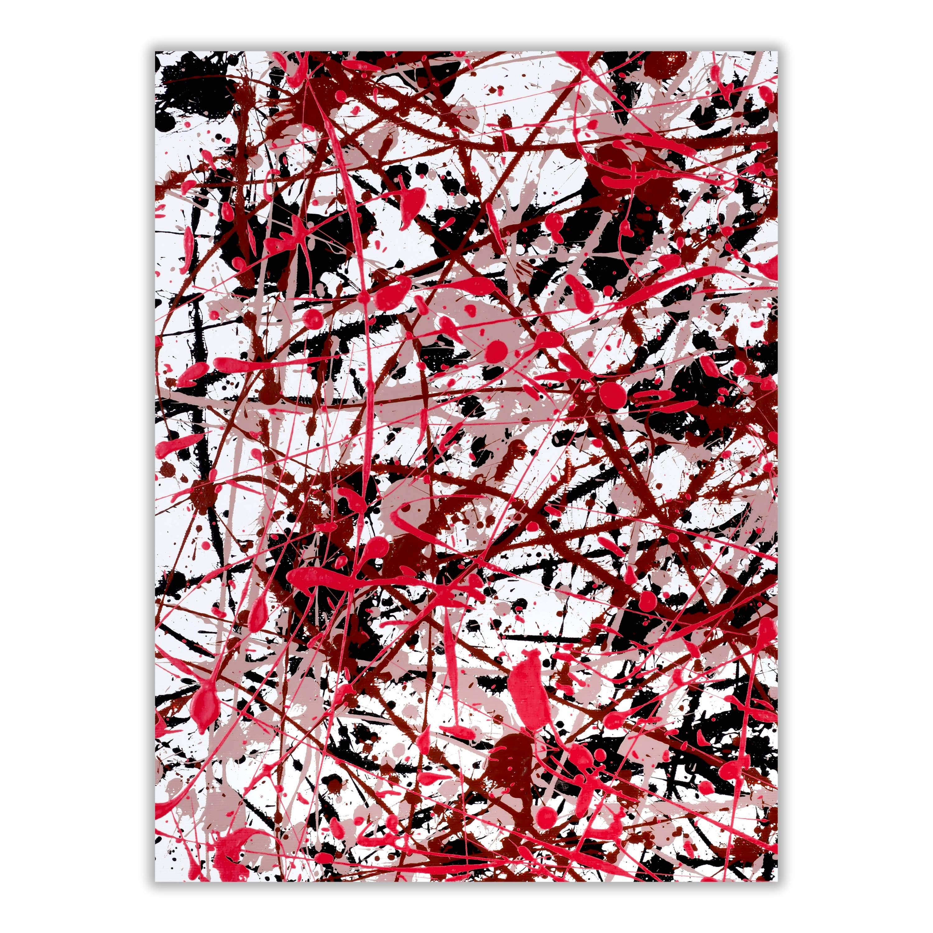 Red Black Splatter Art |  Modern Abstract Download