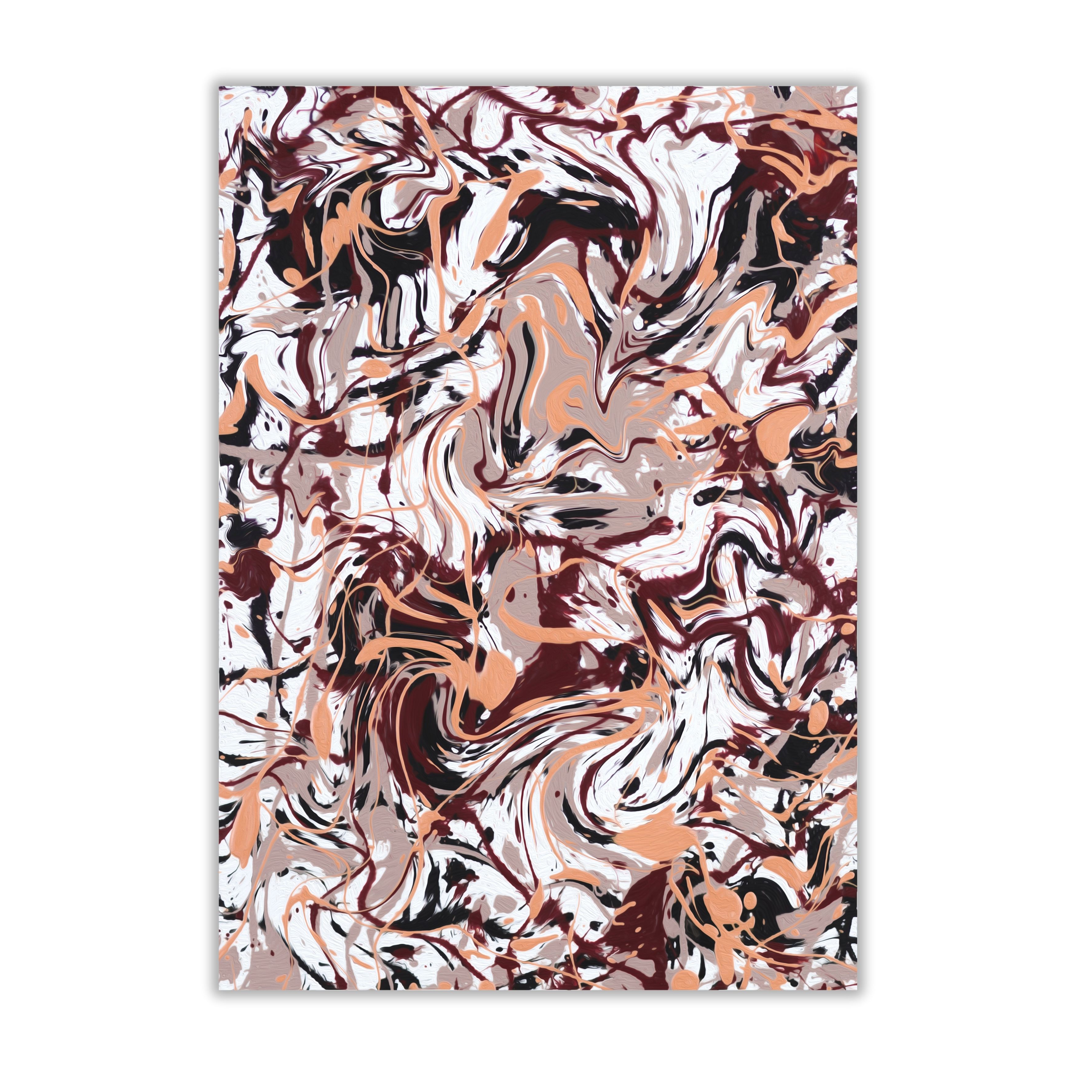 Terracotta Marble Art Print | Peach Brown Abstract Download